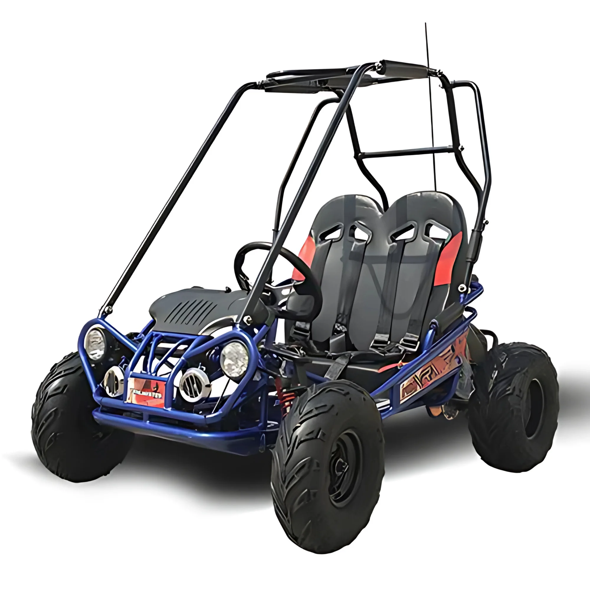 Trailmaster Ultra Mini XRX+ Go Kart Buggy, High Back Seats, Adjustable for Younger Riders, Throttle Limiter and Kill Remote. with Pre - Assembled Version Now! (Plus, Green)