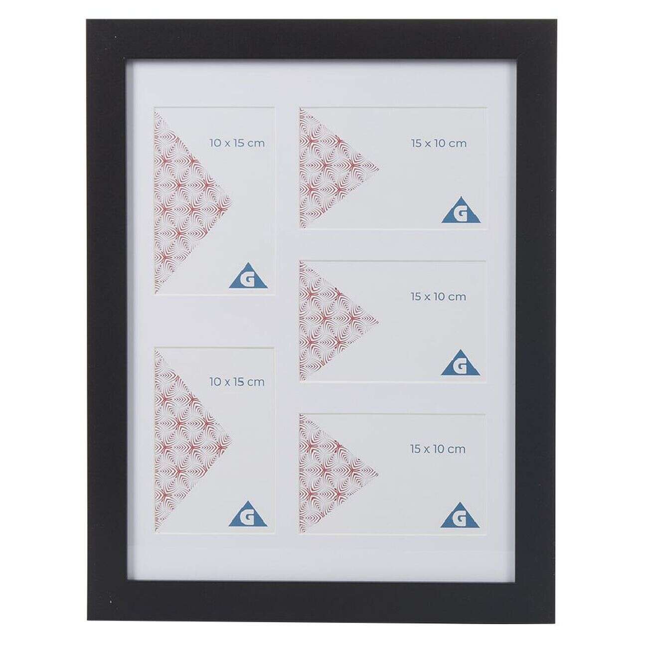 Pêle mêle en bois noir L45X35 cm 5 vues 10x15cm