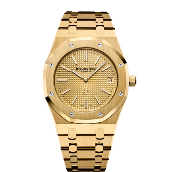 [Super Clone]Audemars Piguet Royal Oak Extra-thin 39mm Yellow dial, Yellow Gold Watch 15202BA.OO.1240BA.02