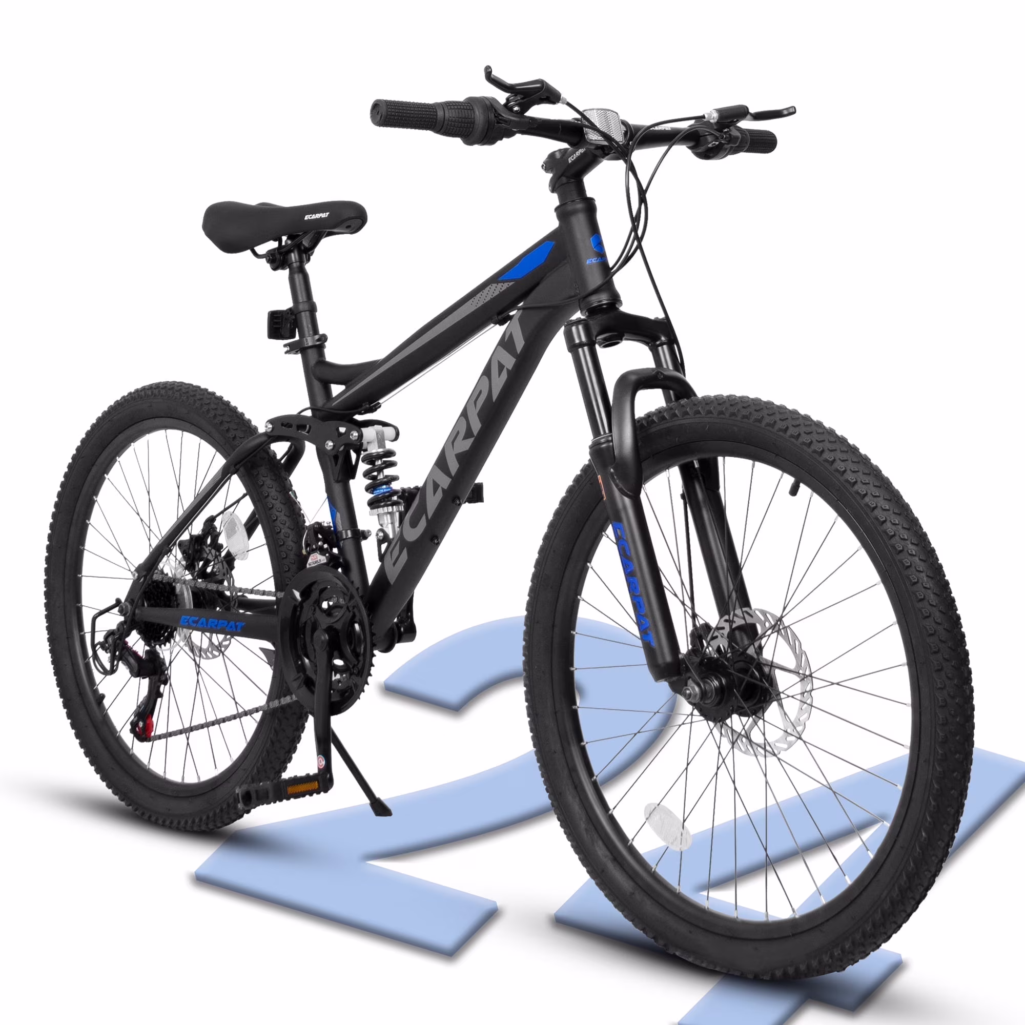 Ecarpat Mountain Bike 24 inch for Men Women, MTB Bicycles, 21-Speed Disc Brakes, Trigger Shifter