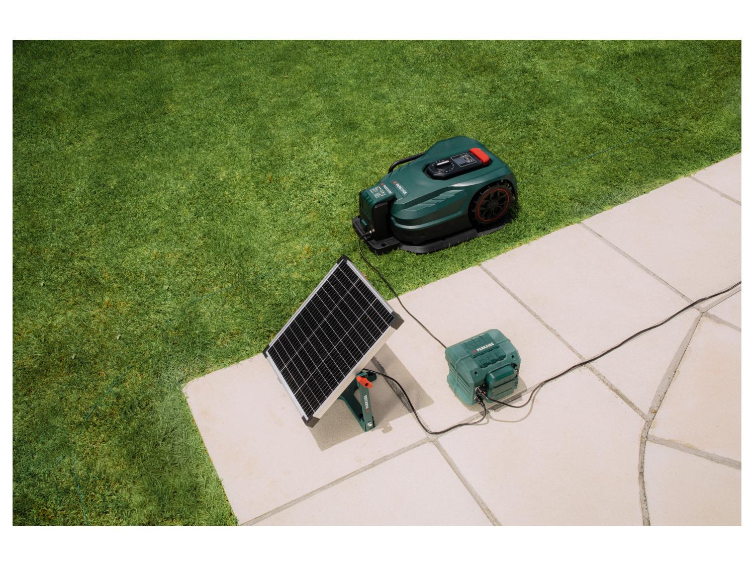 PARKSIDE Station de recharge solaire sans fil pour tondeuse robot PASLM 25 A1, 20 V