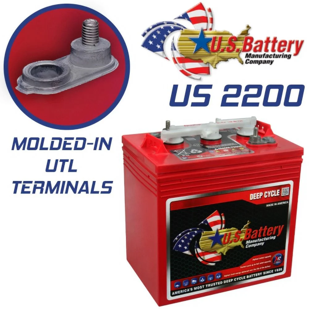 US2200XC Replaces T - 105 6V Volt Deep Cycle Golf Cart, Solar, Marine, RV and Industrial Use Batteries - 6 Pack