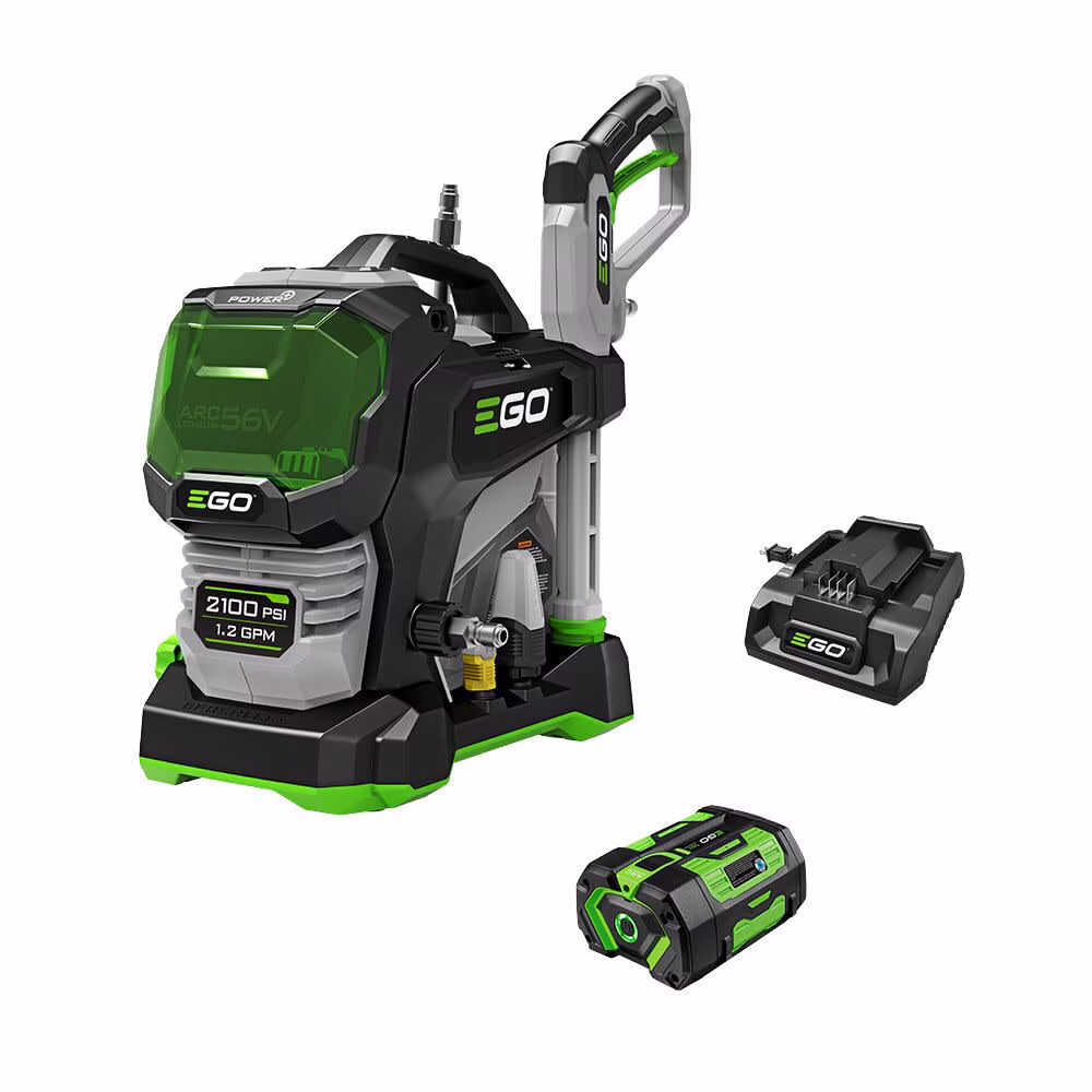 Ego Power+ 2100 Psi 1.2 Gpm Battery Powered Cold Water Pressure Washer with 4 Spray Nozzles 6.0ah Kit