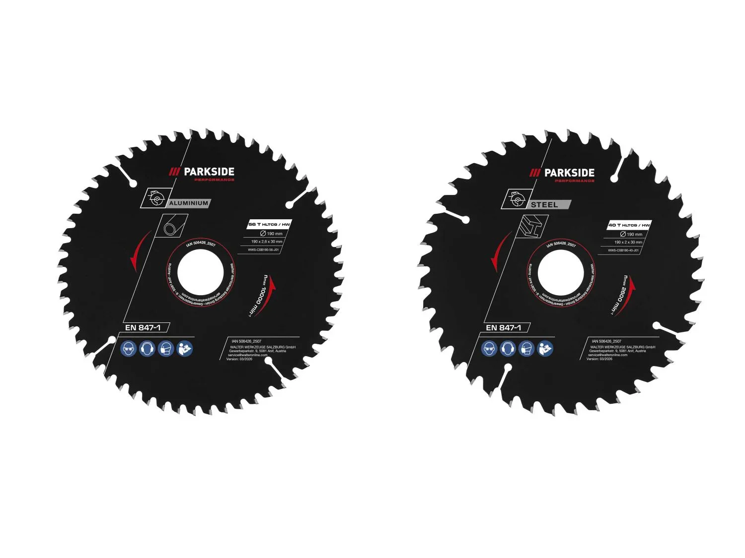 PARKSIDE PERFORMANCE Lame de scie circulaire,  190 mm, 40 dents ou 56 dents
