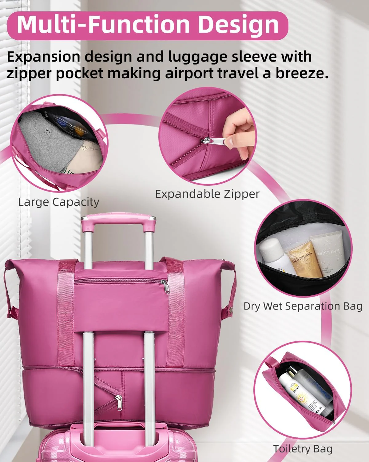 Ensemble de 6 valises, ensemble de valises rigides extensibles avec roulettes multidirectionnelles, ensemble de bagages à roulettes légers
