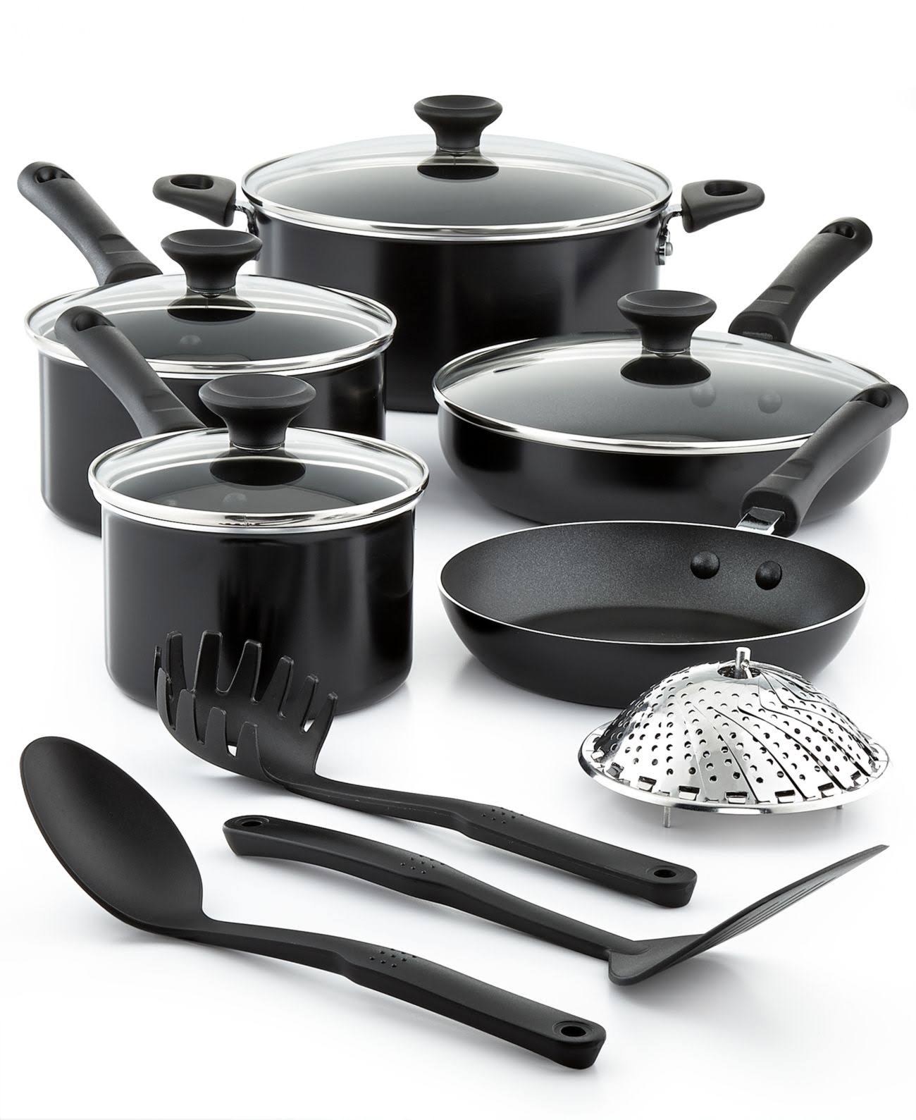 Tools of The Trade Nonstick 13-Piece Cookware Set - Black