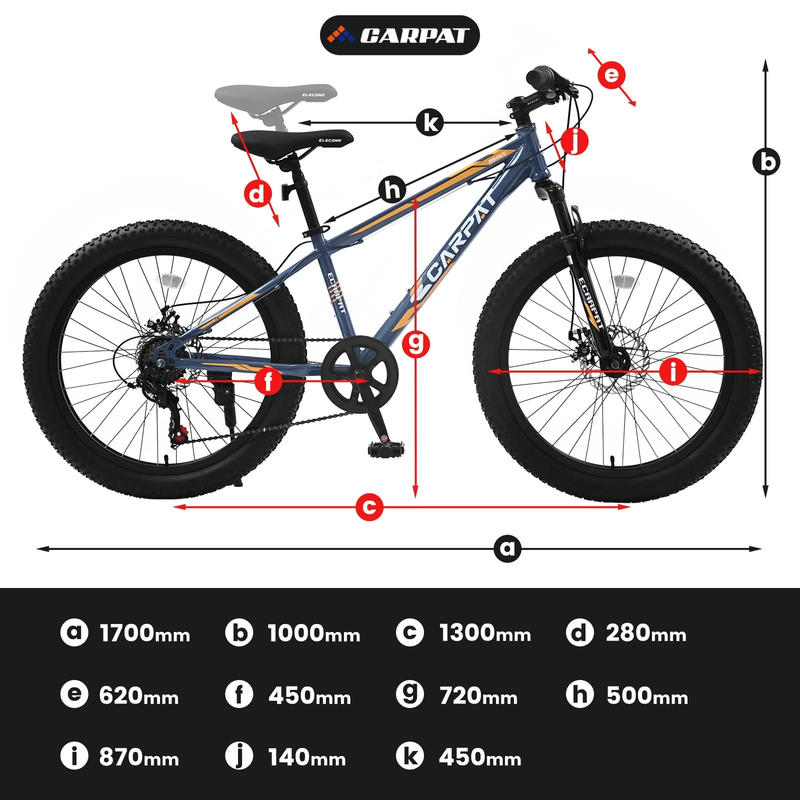 24 inch Mountain Bike with Fat Tires, Kids Bike with Disc Brakes Suspension Image 7