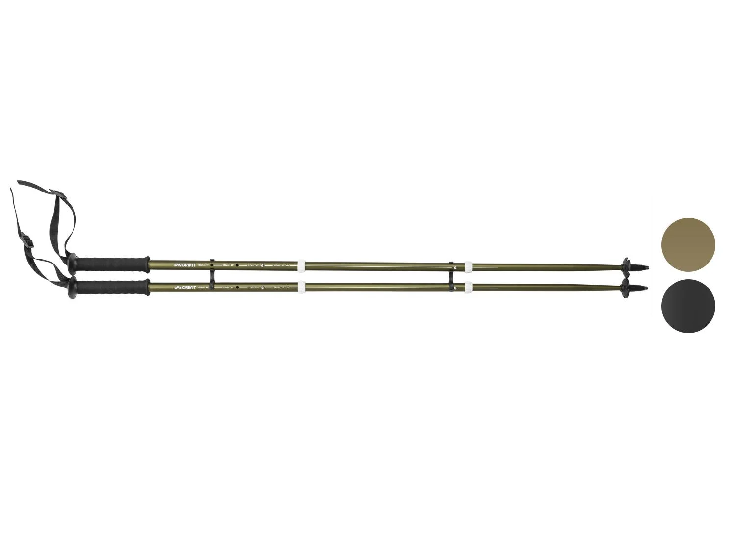 CRIVIT Lot de 2 btons de trekking