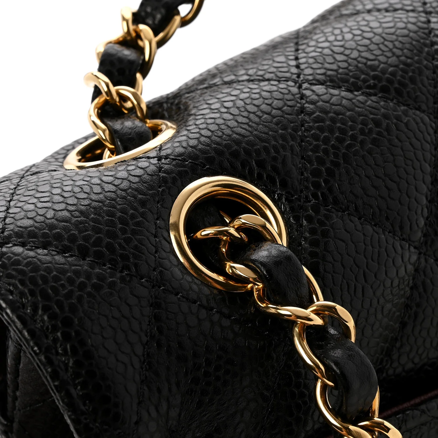 Caviar Quilted Small Double Flap Black