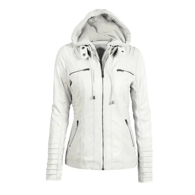Sophie Paris I Veste en Similicuir avec Détails Zippés