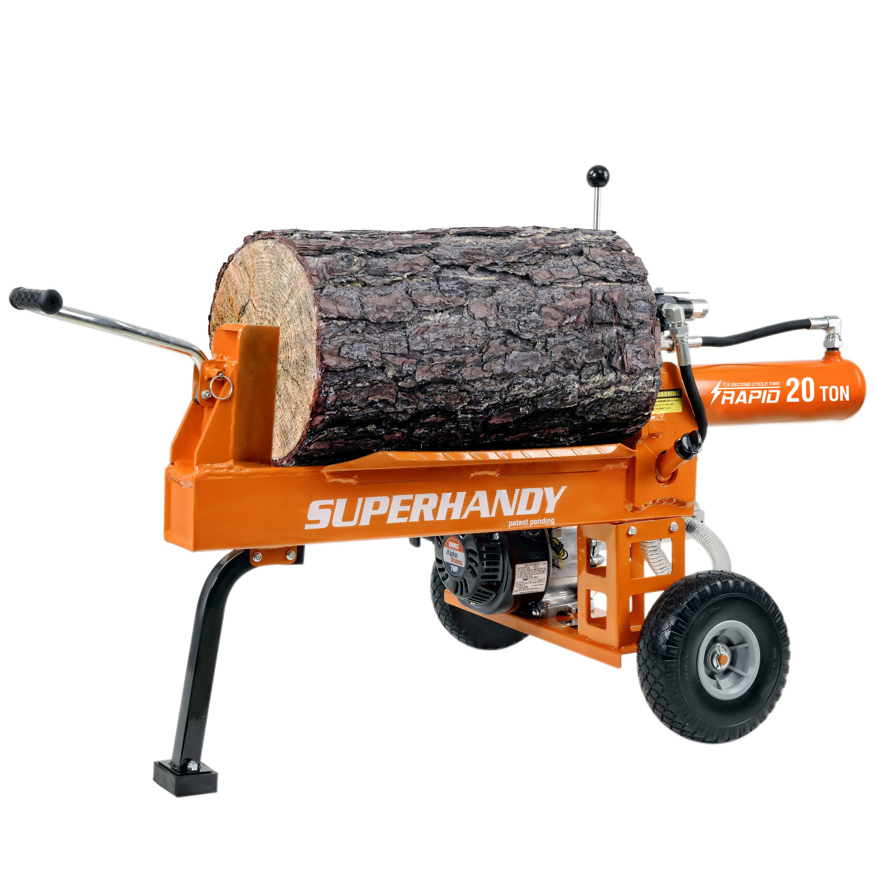 SuperHandy Portable 20 Ton Log Splitter - GAS Powered 7HP Engine