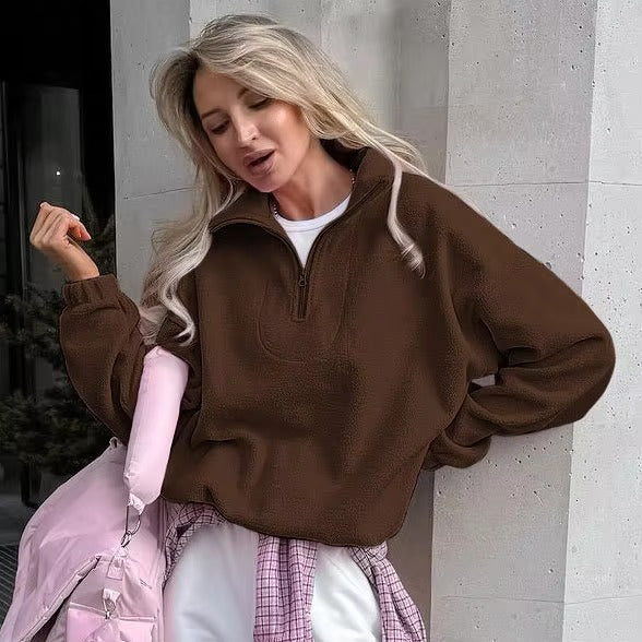Sweat à capuche rose pâle pour femme