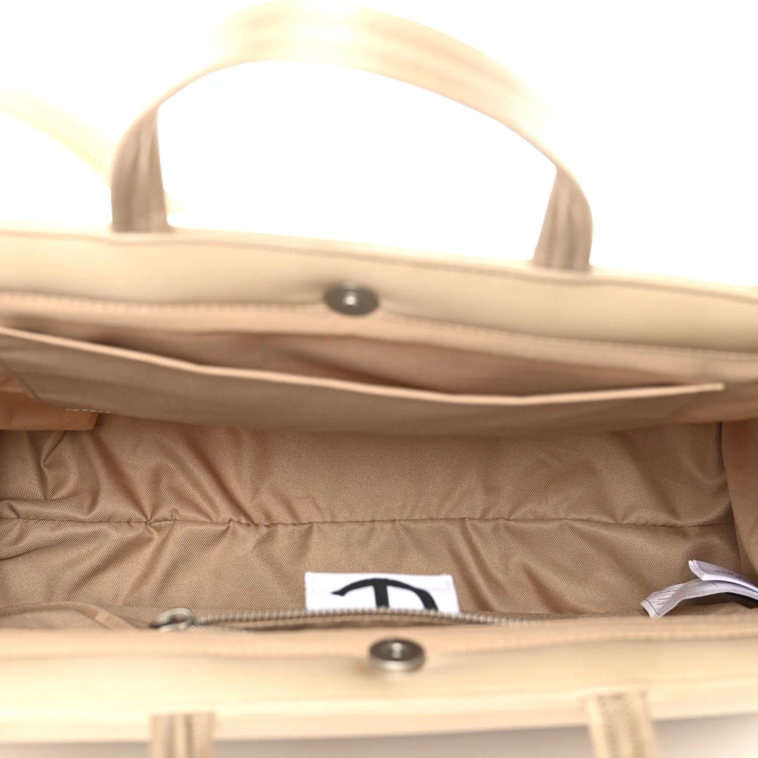 Nylon Large Puff Shopping Bag Cream