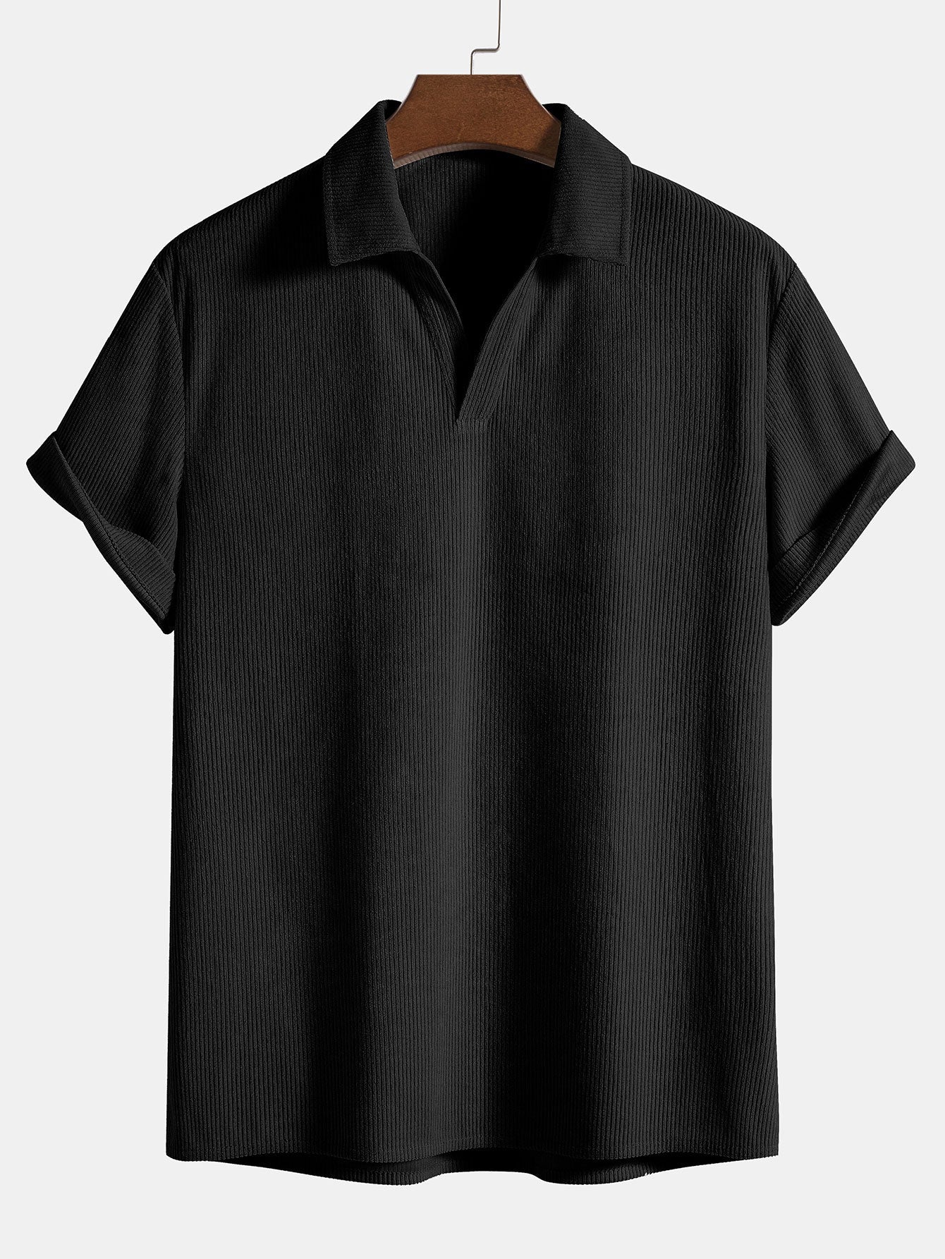 Polo en velours côtelé à manches courtes et short en velours côtelé