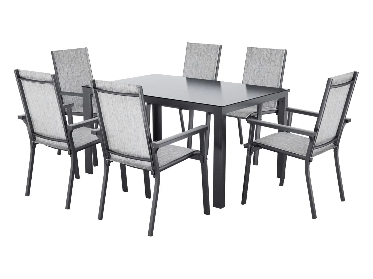 LIVARNO Table de jardin + Lot de 6 fauteuils en aluminium Houston