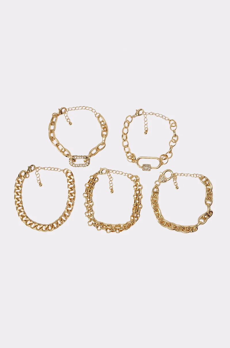 REGAL BRACELET SET IN GOLD - Akira Store