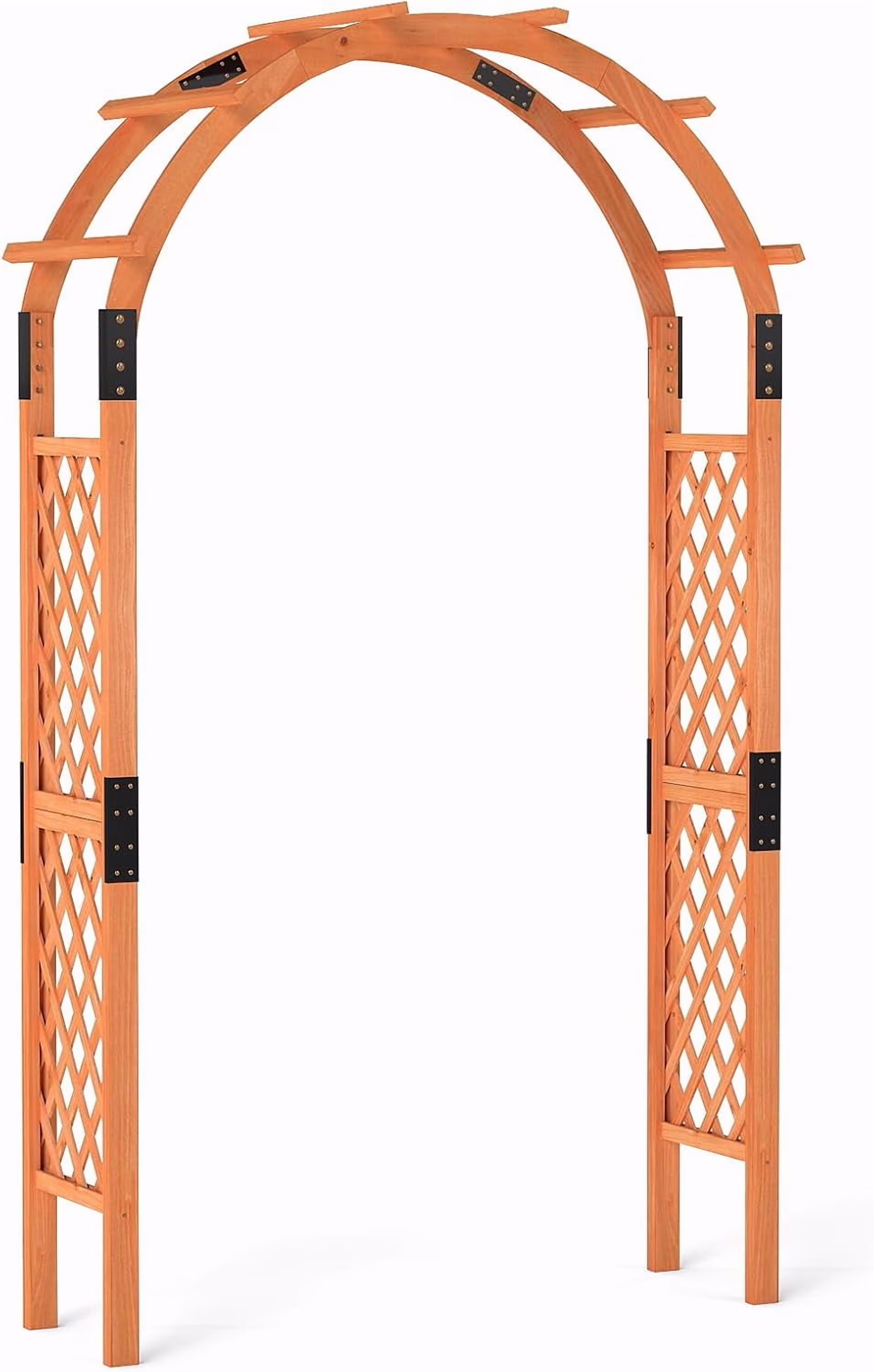 Moccha 7.7 FT Garden Arbor, 93 Wood Arbor Trellis for Climbing , Rose, Ivy, Outdoor Archway Pergola, Solid Wood Backdrop Stand, Garden Arch for Lawn Patio Bridal Party Pathway Ceremony Wedding