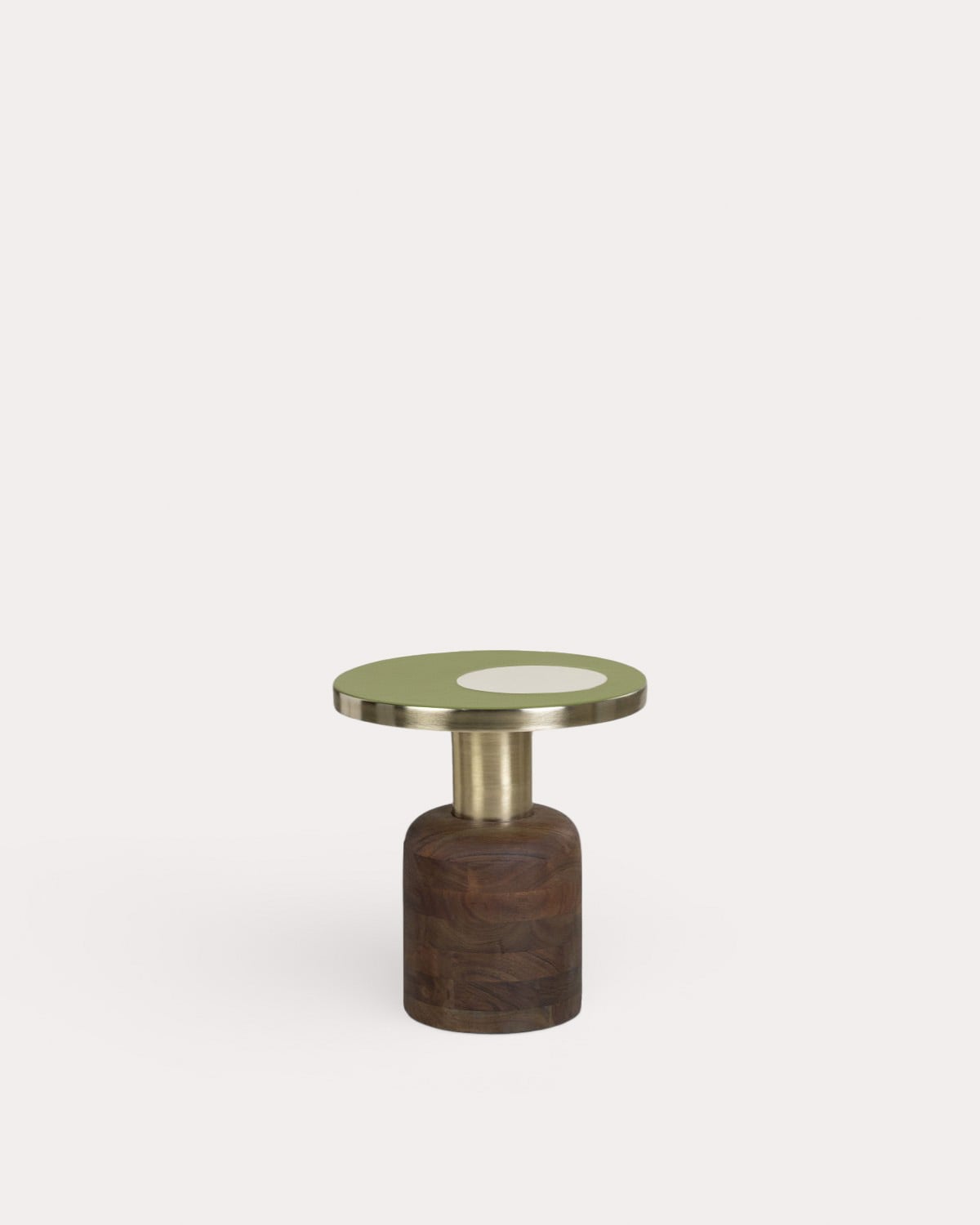 Tillo - Mesa Auxiliar Redonda de Madera de Mango y Metal (Ø40,5 cm) Tillo