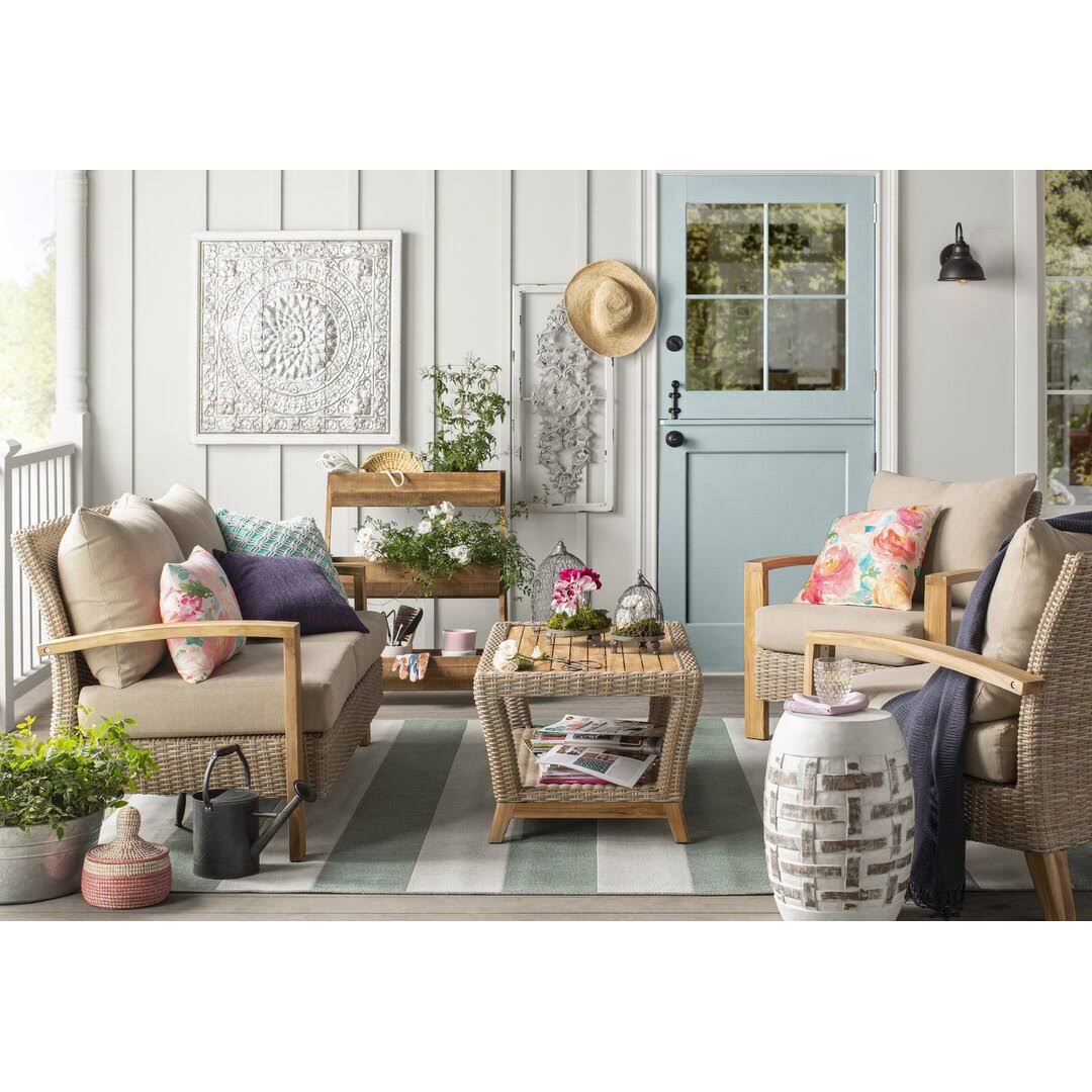 Striped Flatweave Sea Mist Green Indoor Outdoor Area Rug Breakwater Bay Rug Size: Rectangle 3'11