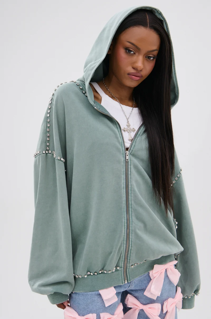HAND MADE ZIP UP SWEATSHIRT - Akira Store
