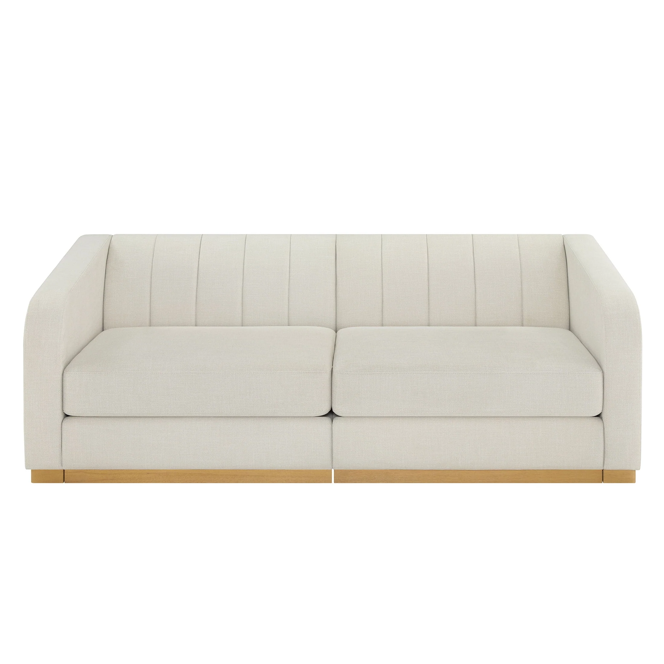 Better Homes & Gardens Lillian Channel Tufted Sofa 83.5 Cream Linen