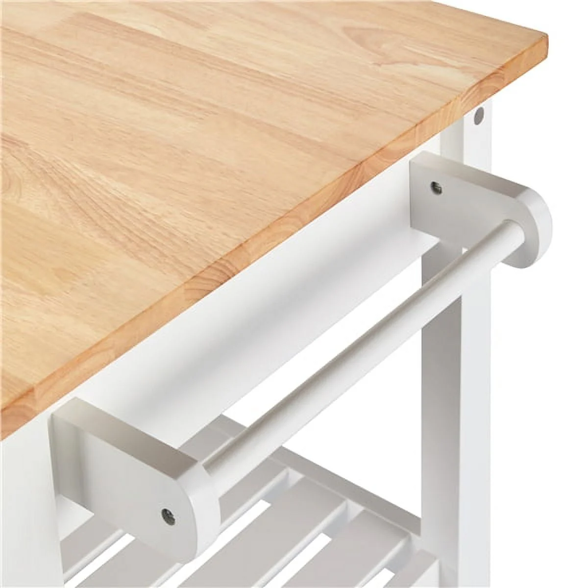 Easyfashion 40" W Kitchen Island Cart with Storage, White(Espresso)