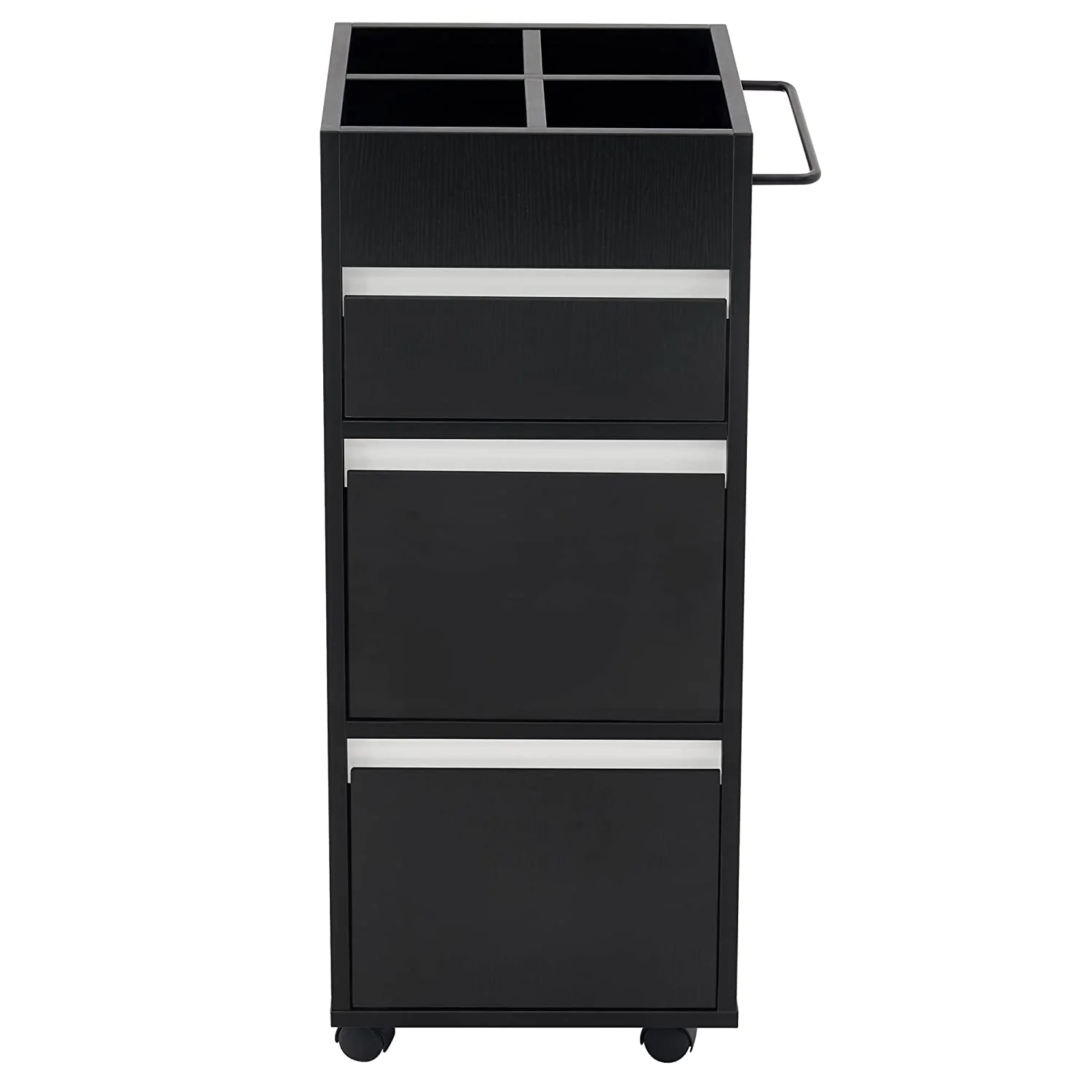 BarberPub Utility Cart with Storage Drawer, Salon Trolley Cabinet