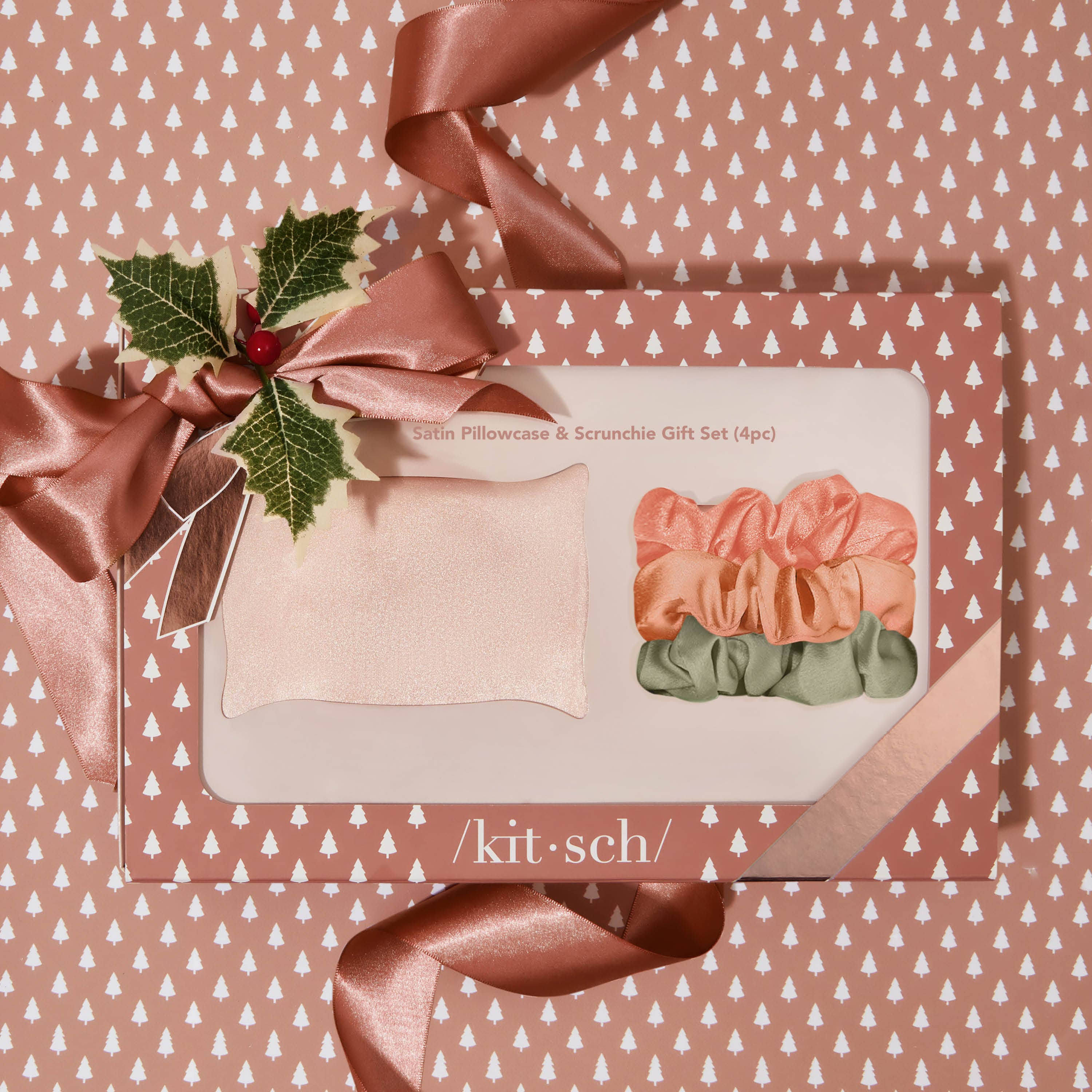 Kitsch Satin Pillowcase & Scrunchie 4pc Gift Set