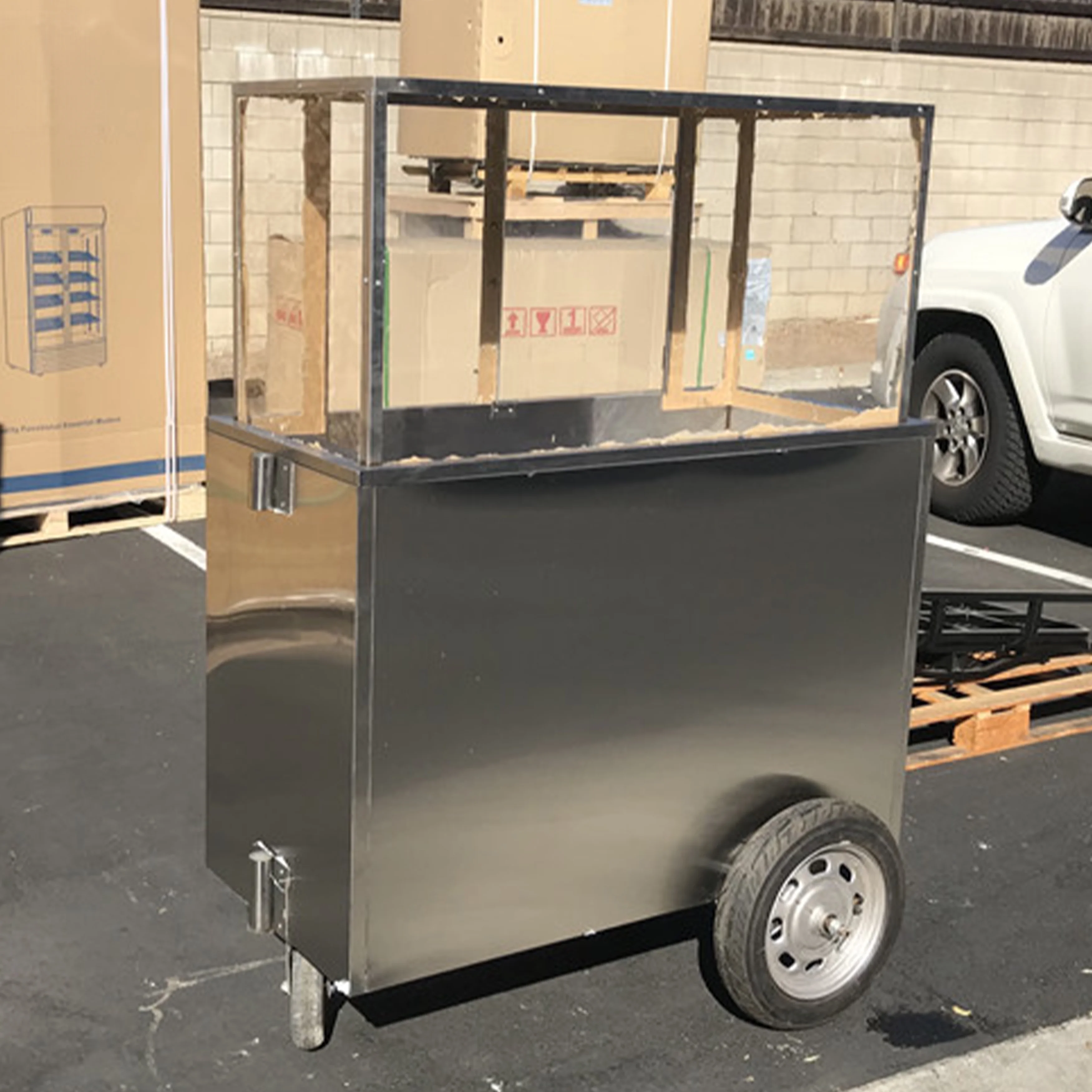 44'' Commercial Street Vendor Carro De Fruta Fruit Cart Concession Stand Street Fruit Cart - Image 4
