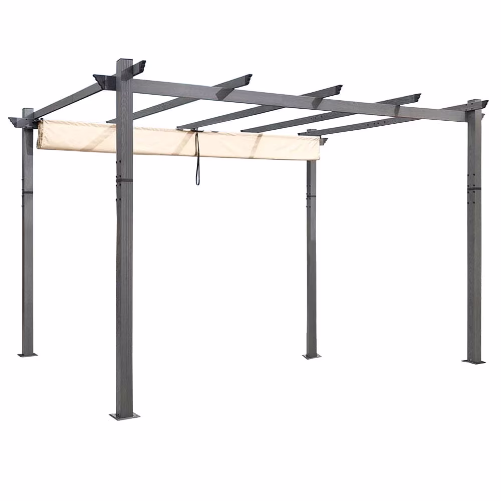 Garden Winds Replacement Canopy Top Cover Compatible with Purple Leaf ZYMPG1013 Pergola, DOMI 10x13 Pergola, Kozyard 10x13 Pergola and Universal to Most 10' x 13' Retractable Pergolas - Riplock 350
