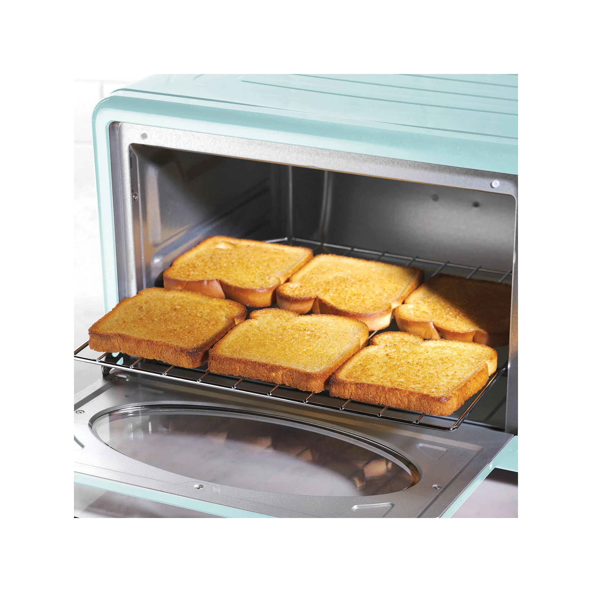 Nostalgia RTOV2AQ Hover Image to Zoom Retro 1500 W Aqua 12 - Slice Convection Toaster Oven with Built - in Timer