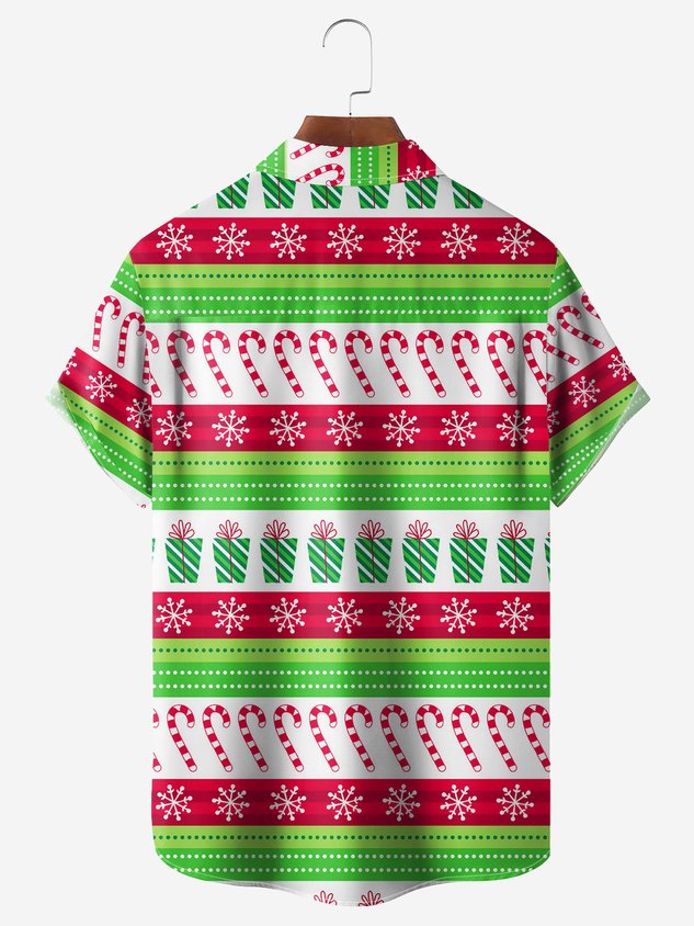 Chemise décontractée à manches courtes et poche poitrine Big Foot pour Noël