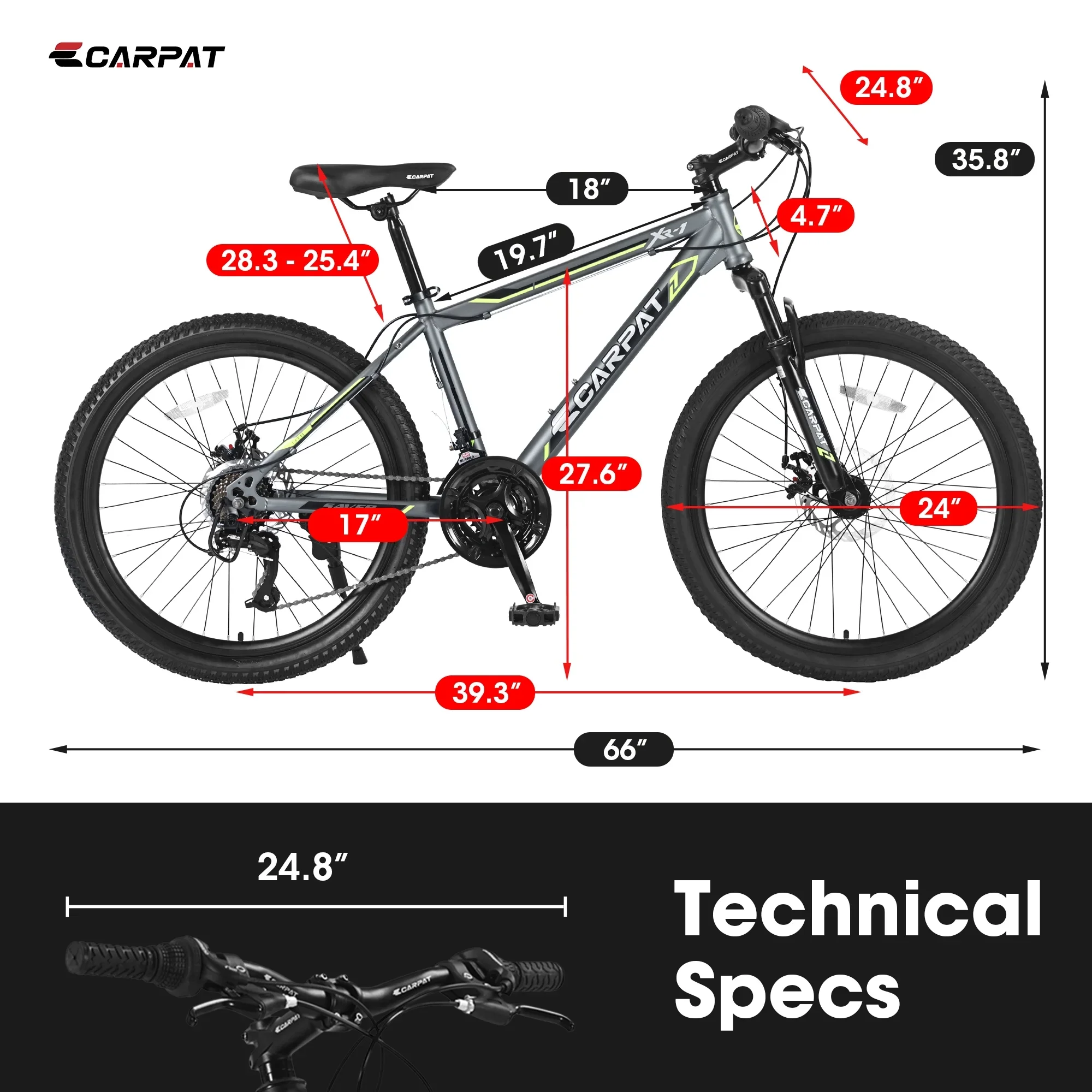 Ambifirner s Mountain Bike, 24-Inch Wheels, Aluminum Frame, 21-Speed Drivetrain, Lavender
