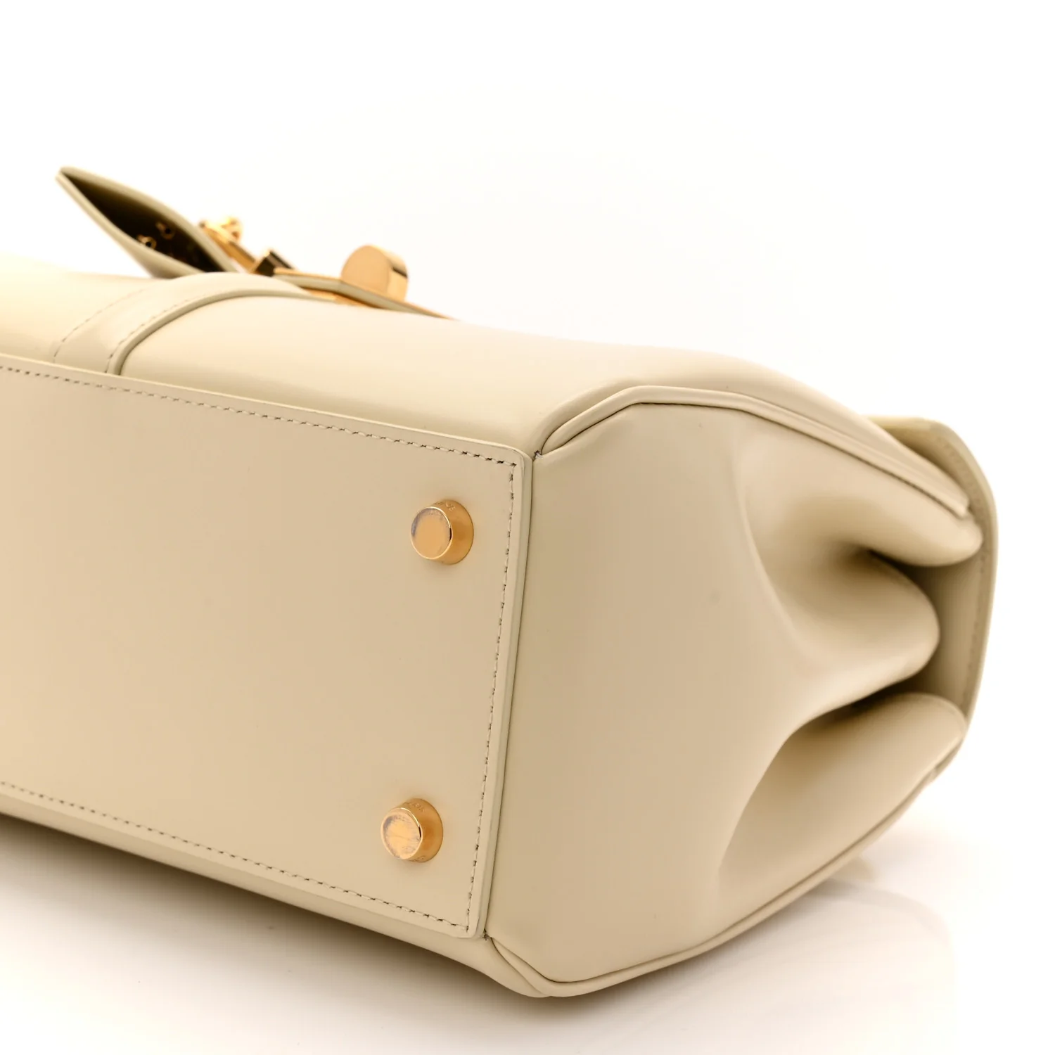Satinated Calfskin Small 16 Top Handle Bag Beige