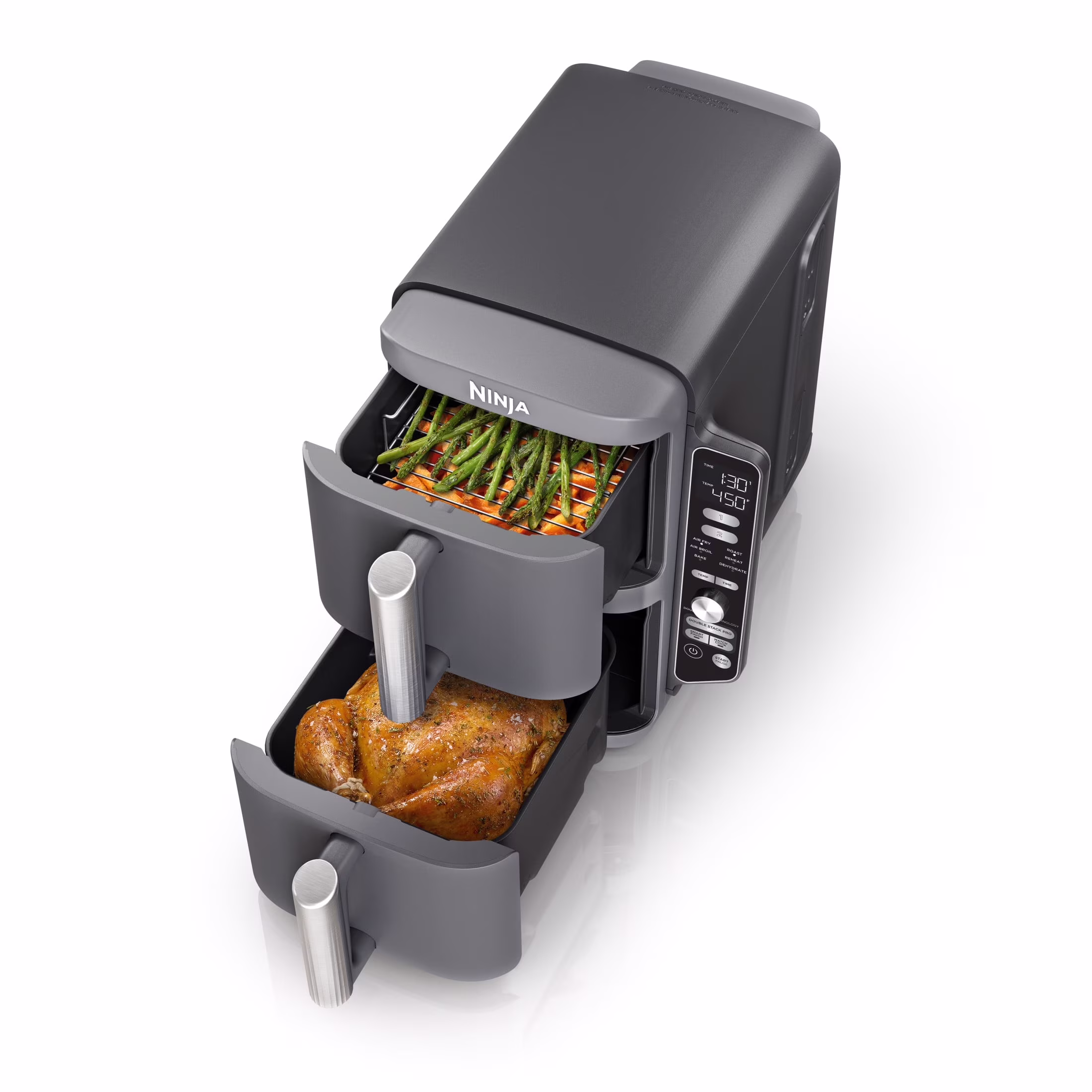 DoubleStack XL 10 QT 2-Basket Air Fryer(Deep Gray)