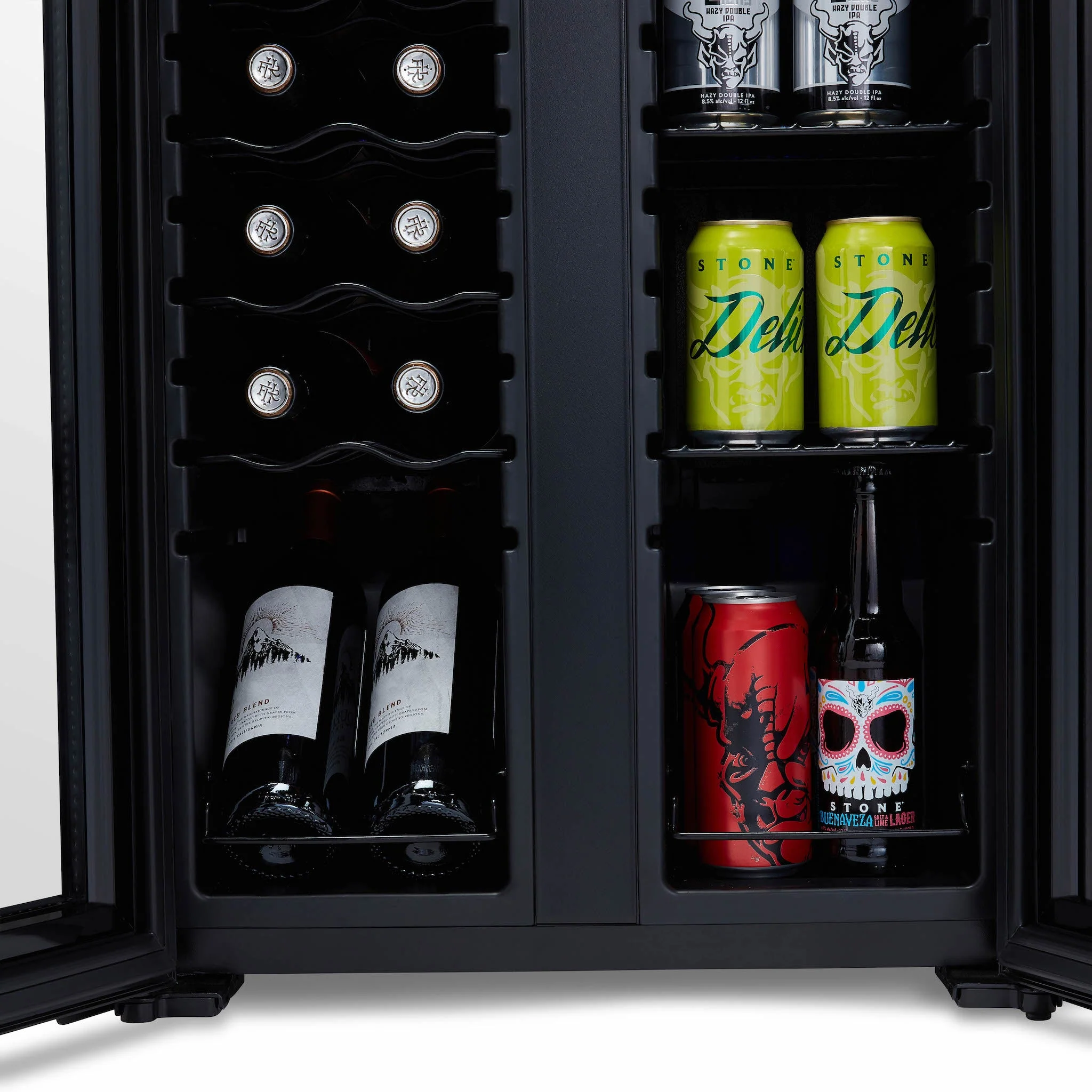 Newair 39-Can, 12-Bottle Freestanding Dual Zone Beverage Fridge -20