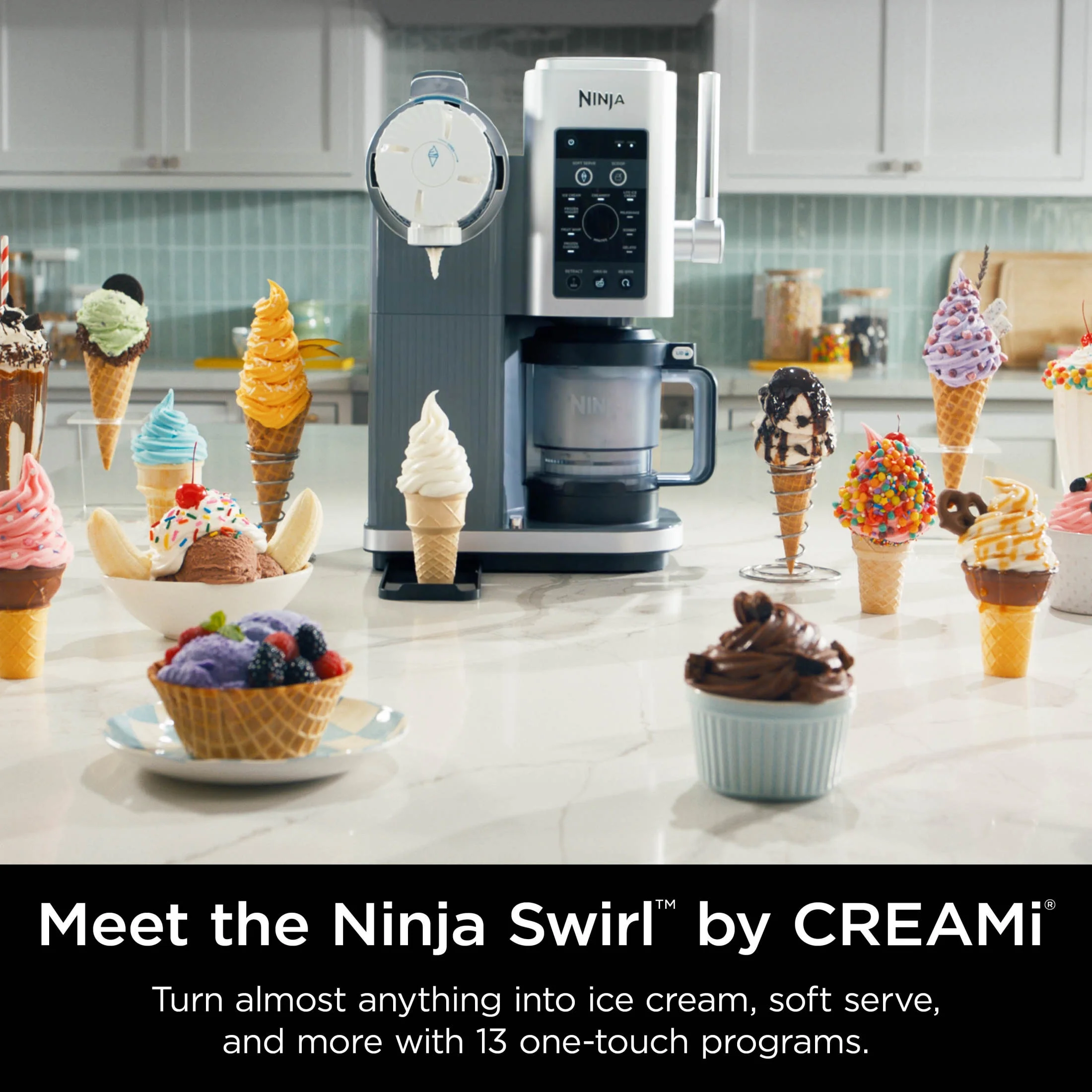 Ninja Swirl? by Creami? Soft Serve and Ice Cream Maker, 13 One - Touch Programs, NC701