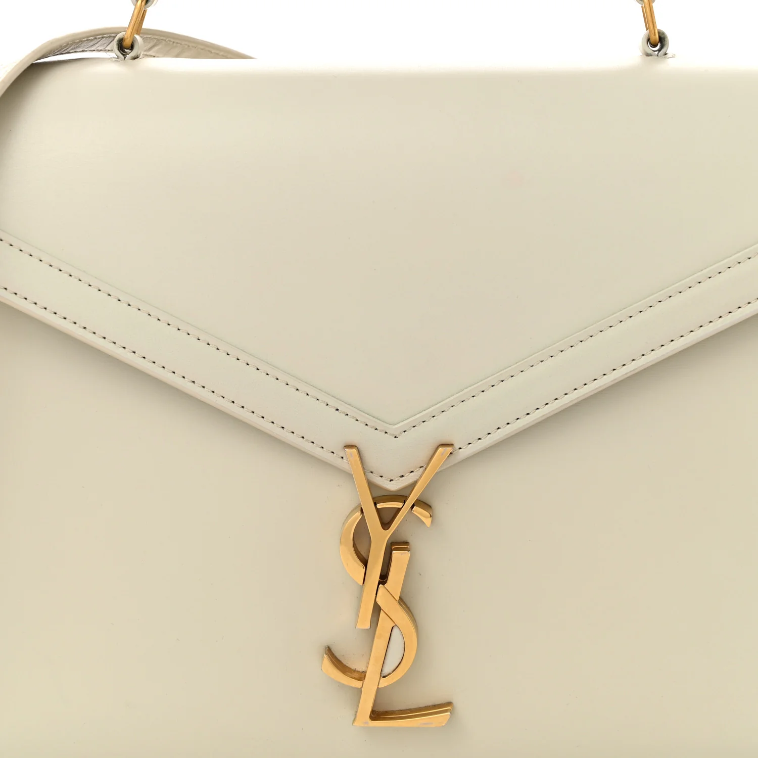 Smooth Calfskin Medium Classic Monogram Cassandra Top Handle Crema Soft Rouge Legion