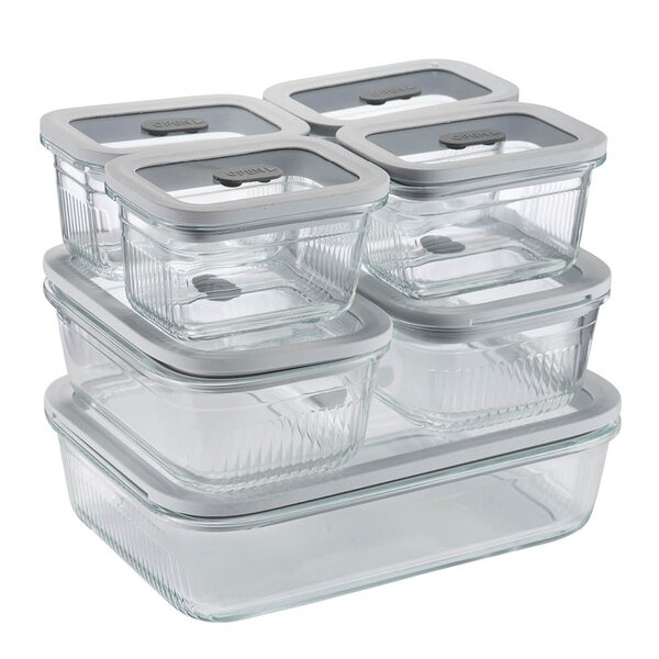 Clear Nest oppbevaringssett 7 deler 0,3L + 0,8L + 2L klar/lys grå
