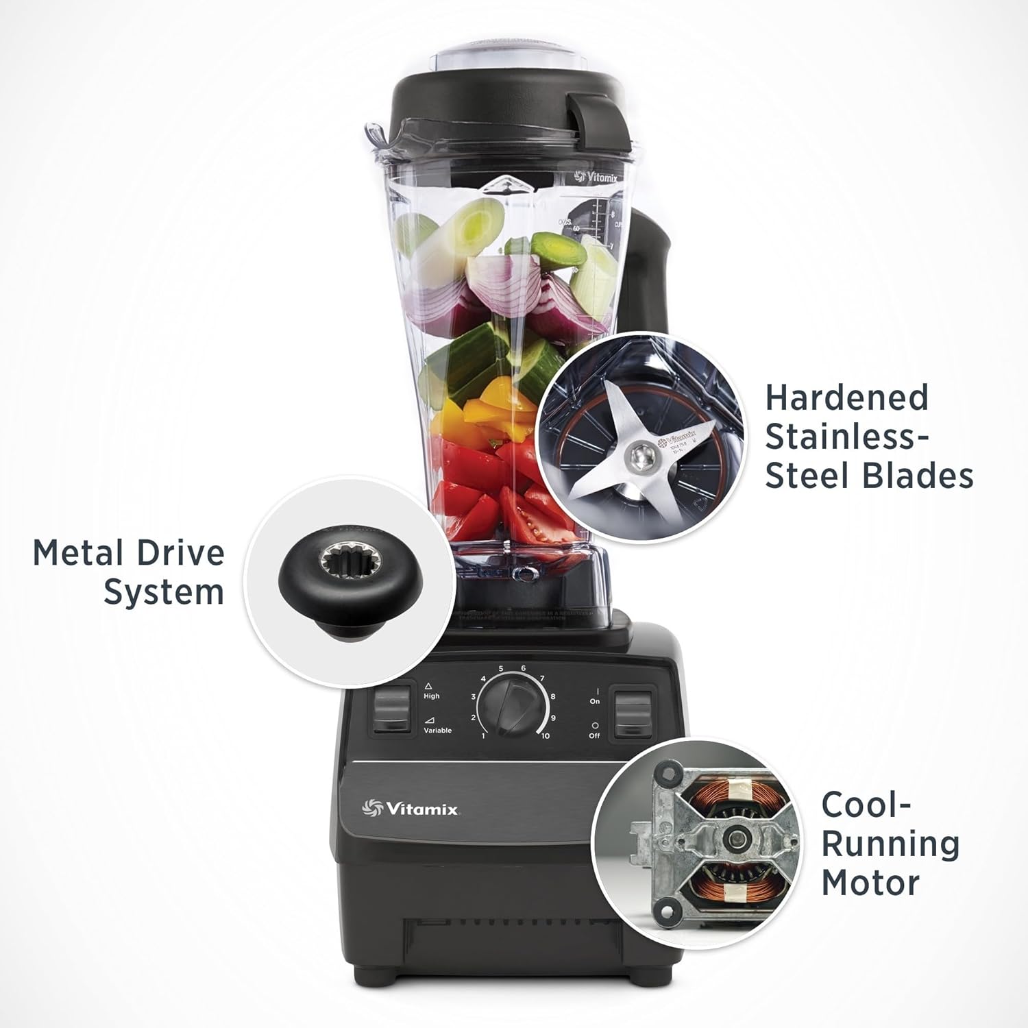 Blender Vitamix 5200, qualité professionnelle, bol de 1,9 L, autonettoyant, noir
