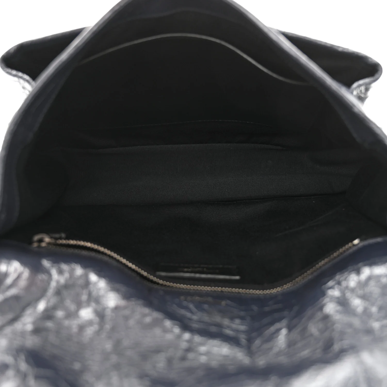 Crinkled Calfskin Matelasse Monogram Medium Niki Chain Satchel Deep Marine