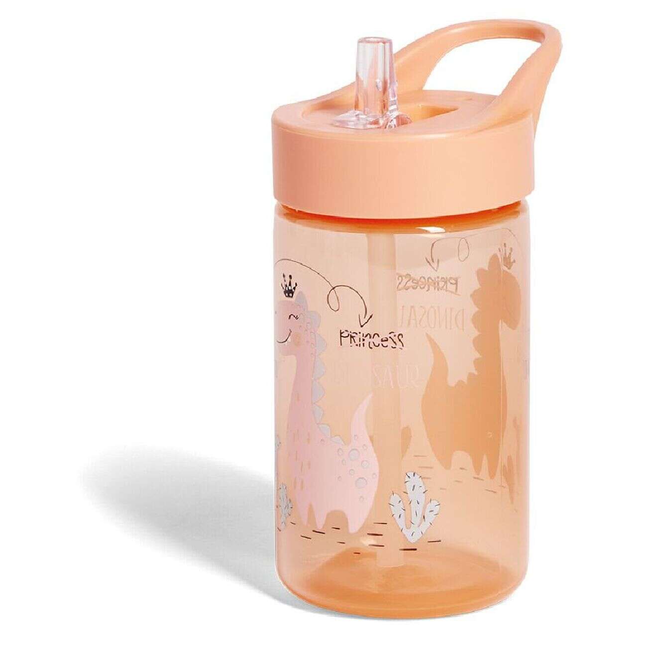 Gourde de camping dinosaure pour enfant plastique rose 43cl
