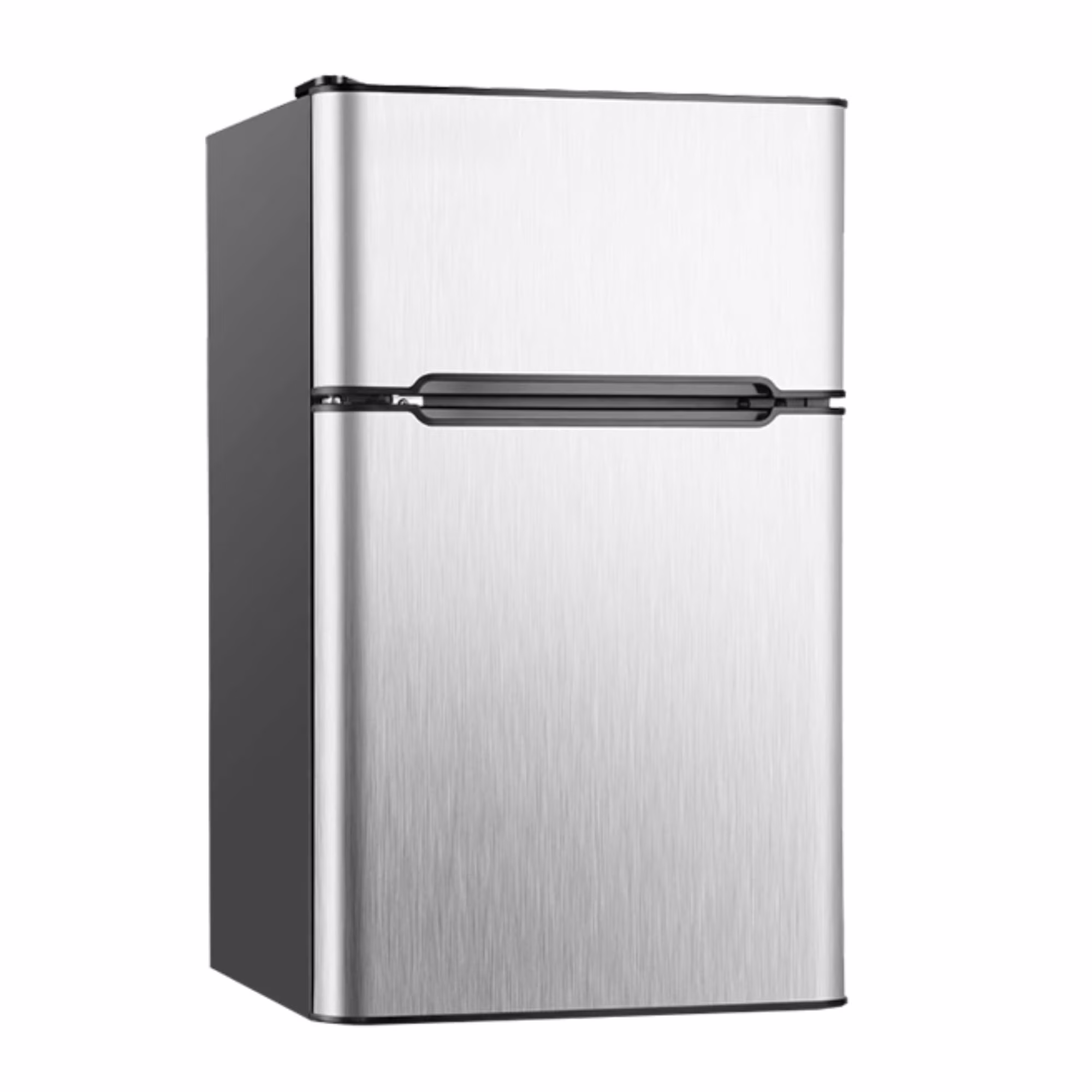 3.2 Cu ft Two Door Mini Refrigerator with Freezer, Compact Small Fridge Adjustable Removable Shelves, Sliver(Silver)