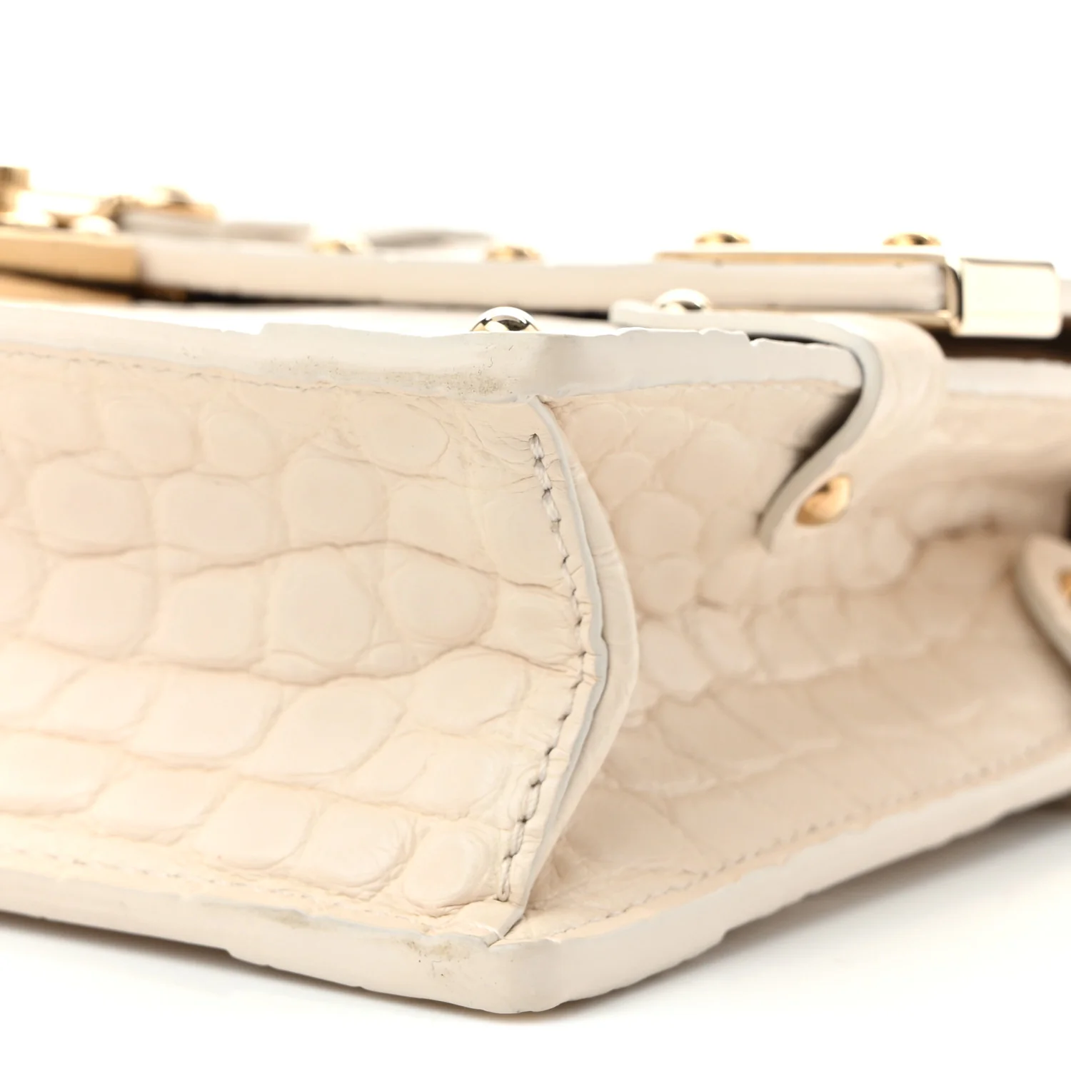 Alligator Trunk Chain Wallet Latte