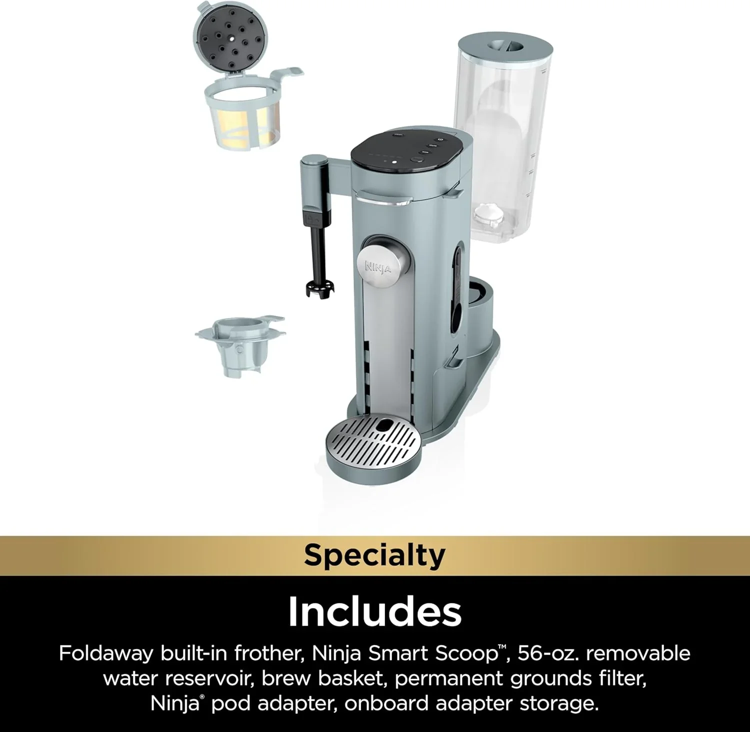 Cafetière Ninja à dosettes individuelles, compatible K-Cup, 4 méthodes d'infusion