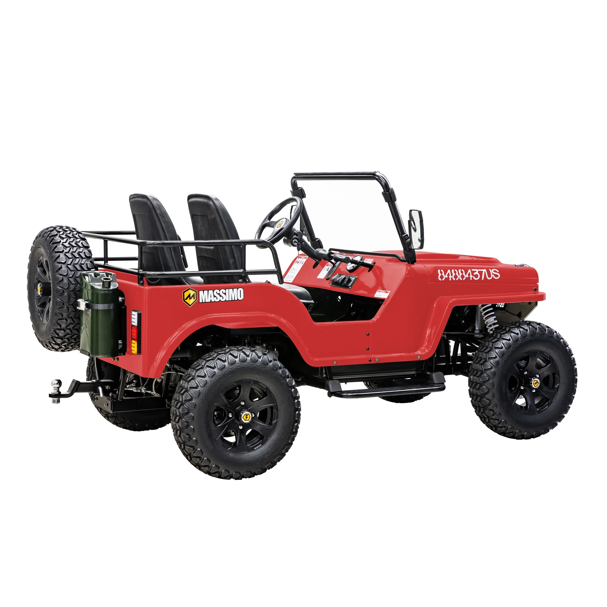 GKD350 Gas Go Kart �C 300cc 18HP 4-Stroke Automatic, 2-Seater Military Style �C Red(Red) - Image 4