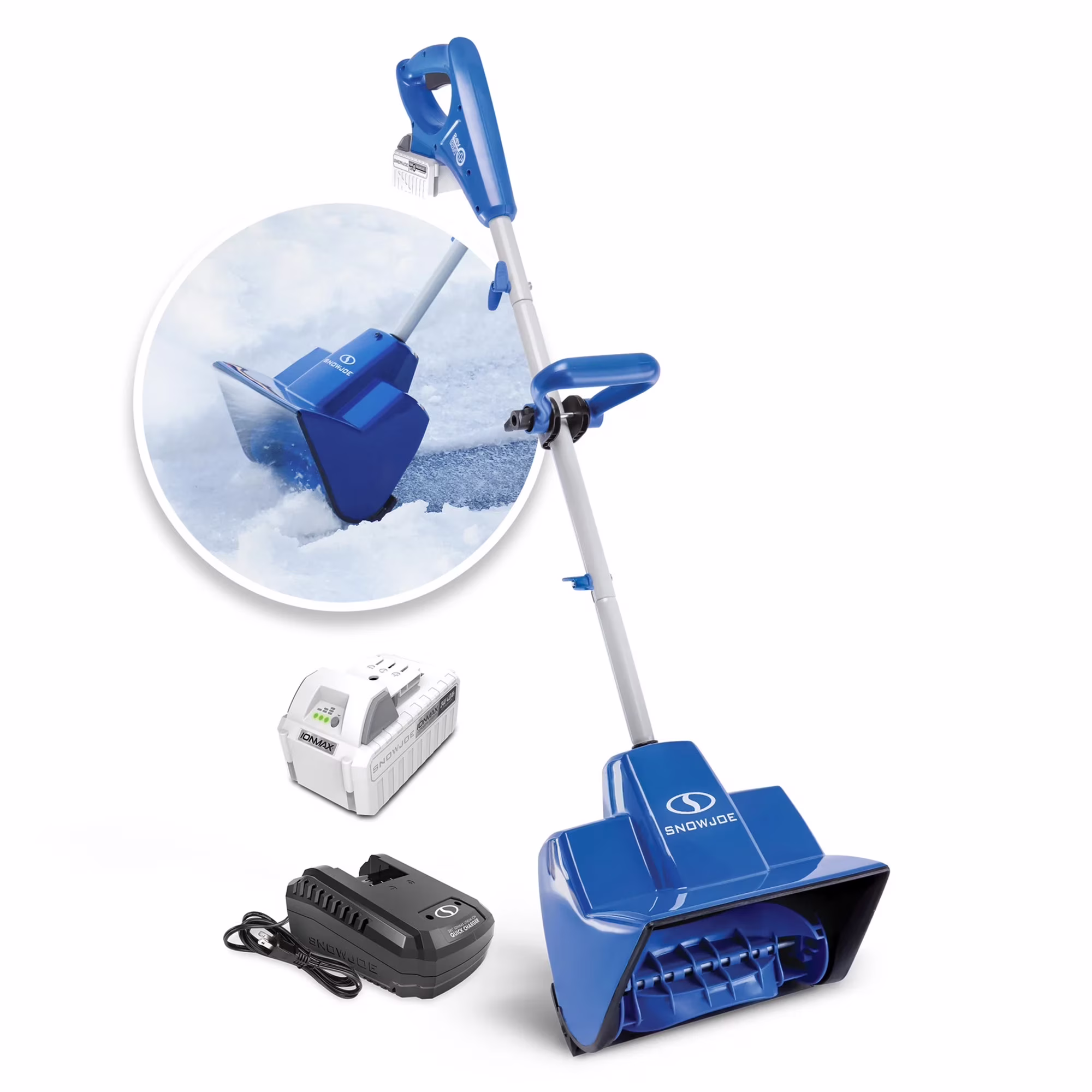 24V 4Ah Cordless Snow Shovel Kit, Driveway Winter Snow Removal, Blue, 24V-SS11