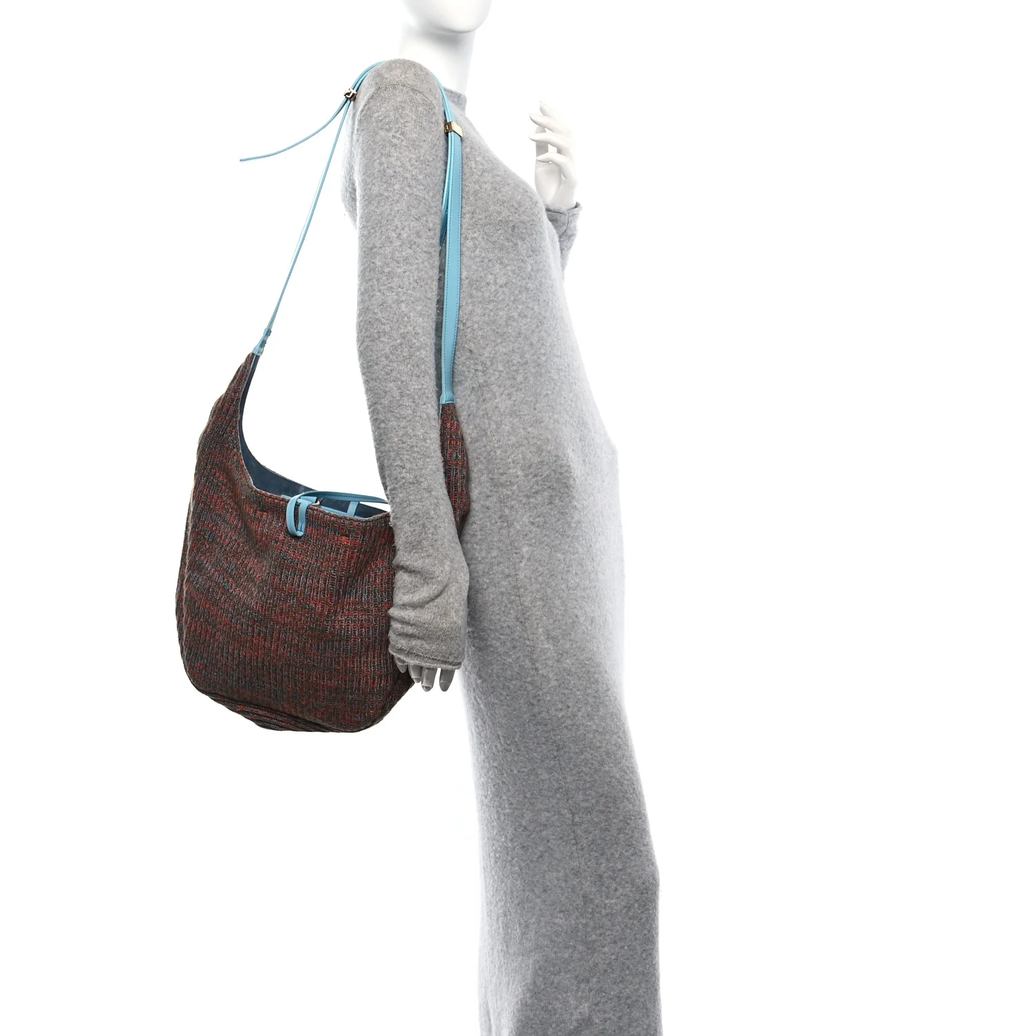 Knit Calfskin Hobo Bag Multicolor