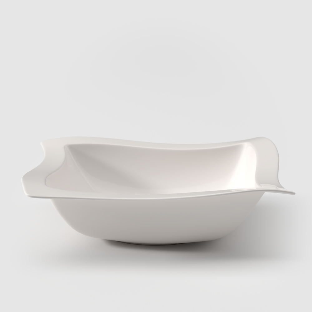 NewWave Serving Bowl - White, 74.4 oz, Premium Porcelain
