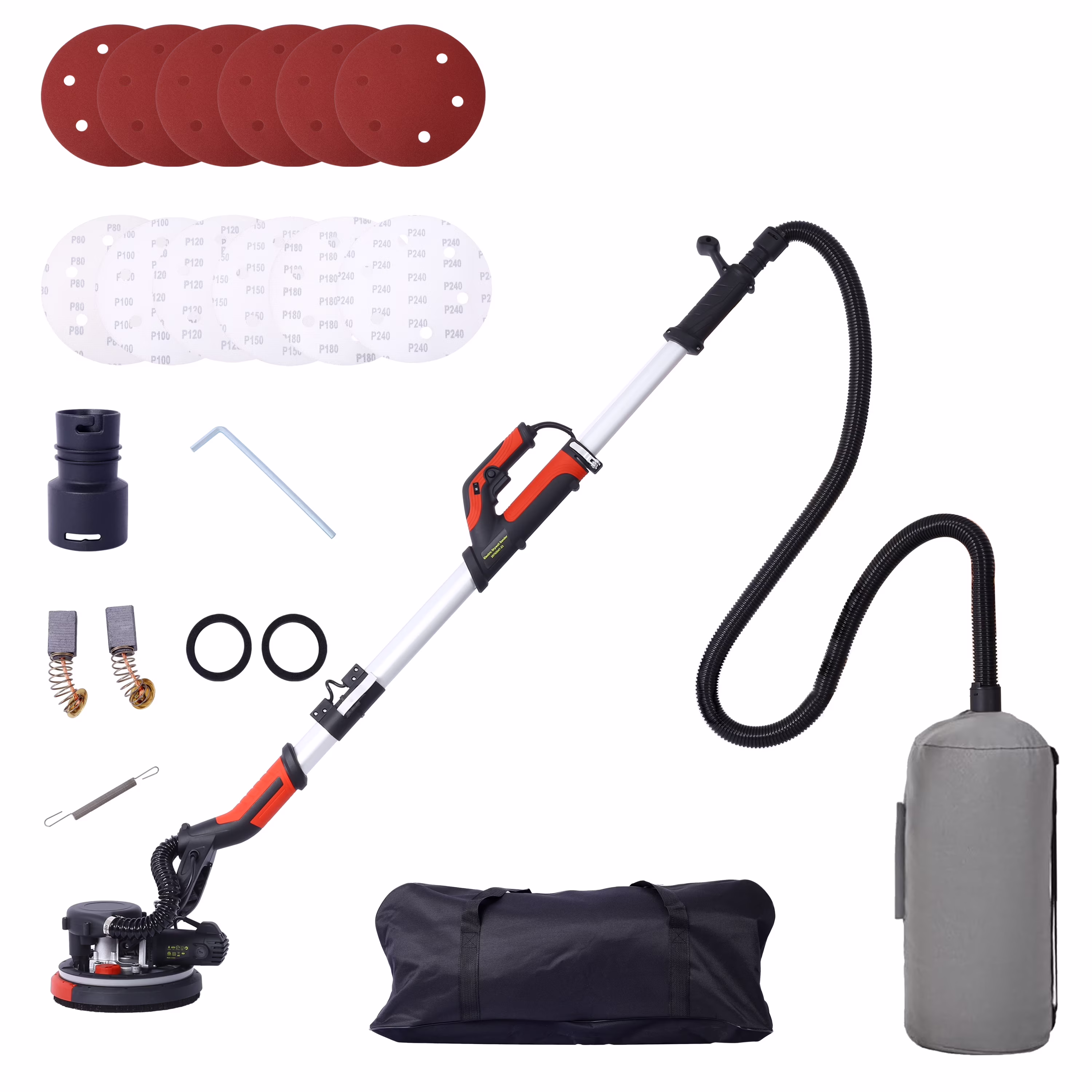 Faitaliicy Drywall Sander Vacuum Dust Collection Wall Sander With Foldable Handle 6.5A 780W Electric Drywall Sander With Variable Speed 900-1800RPM LED Light